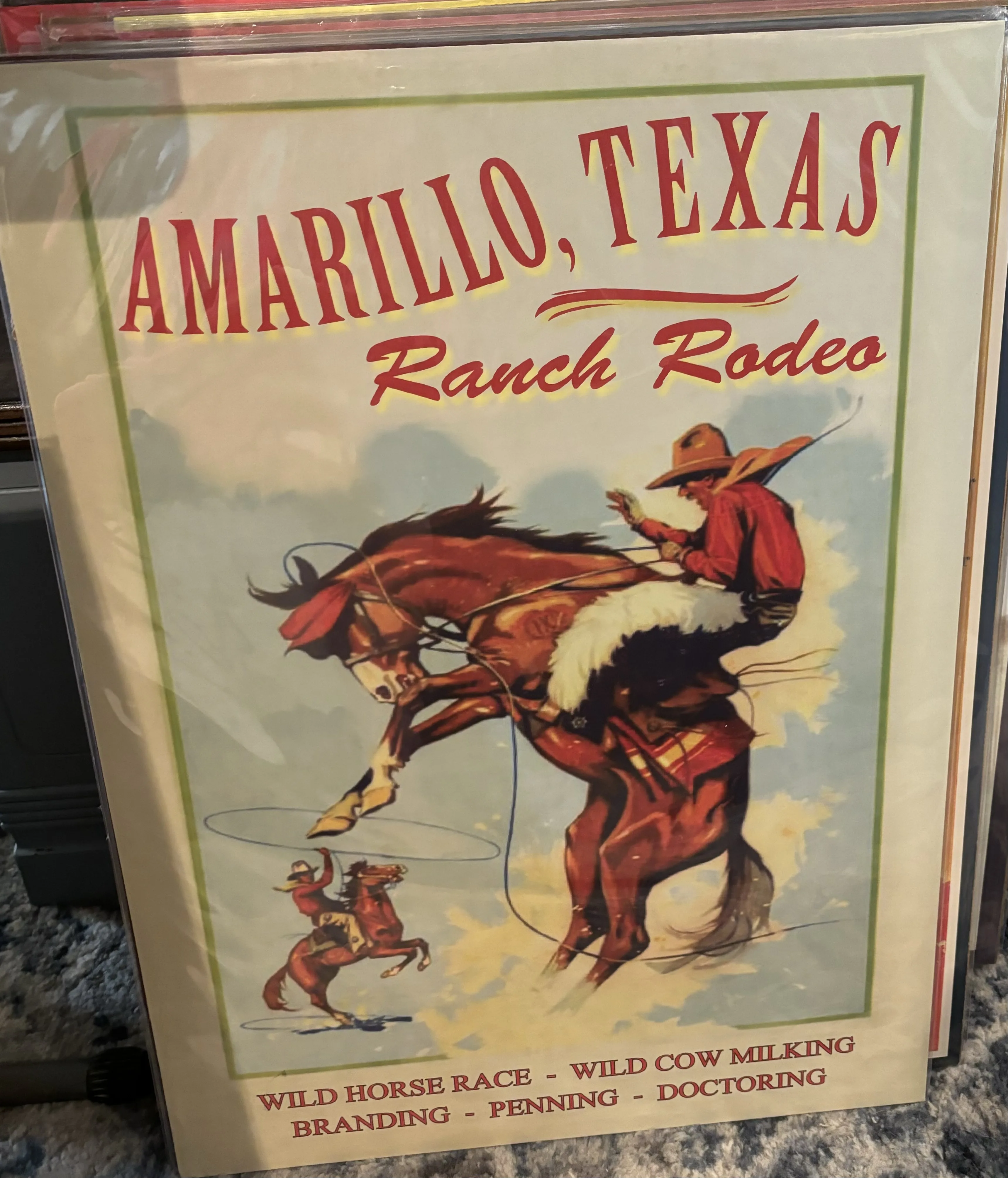 Amarillo, Texas Ranch Rodeo (Large) - Rodeo Posters Metal Sign