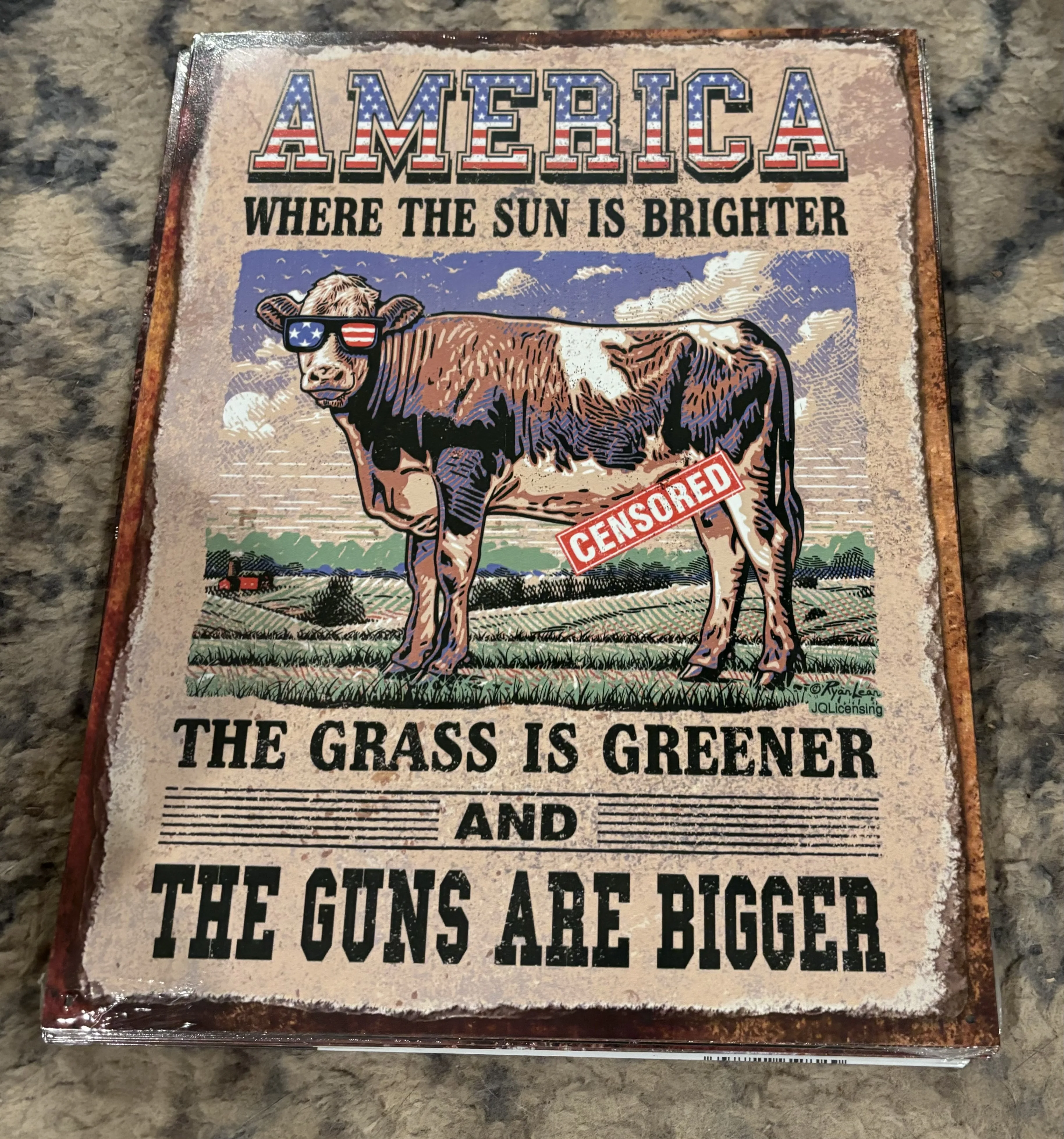 America-Where The Sun Is Brighter-The Grass Is Greener-And The Guns Are Bigger - Tin Signs Metal Sign