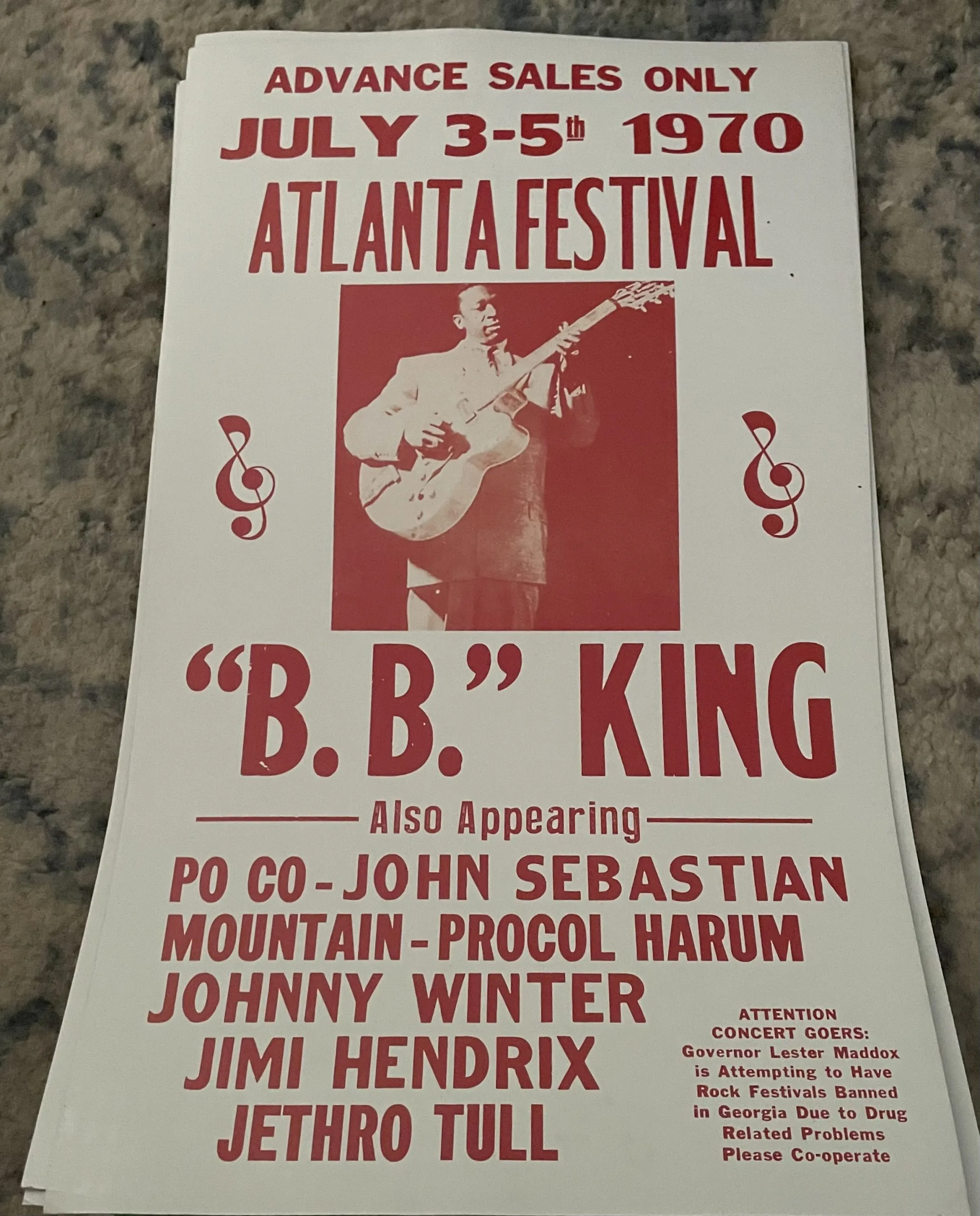 BB King-Atlanta Festival - Concert Posters Metal Sign