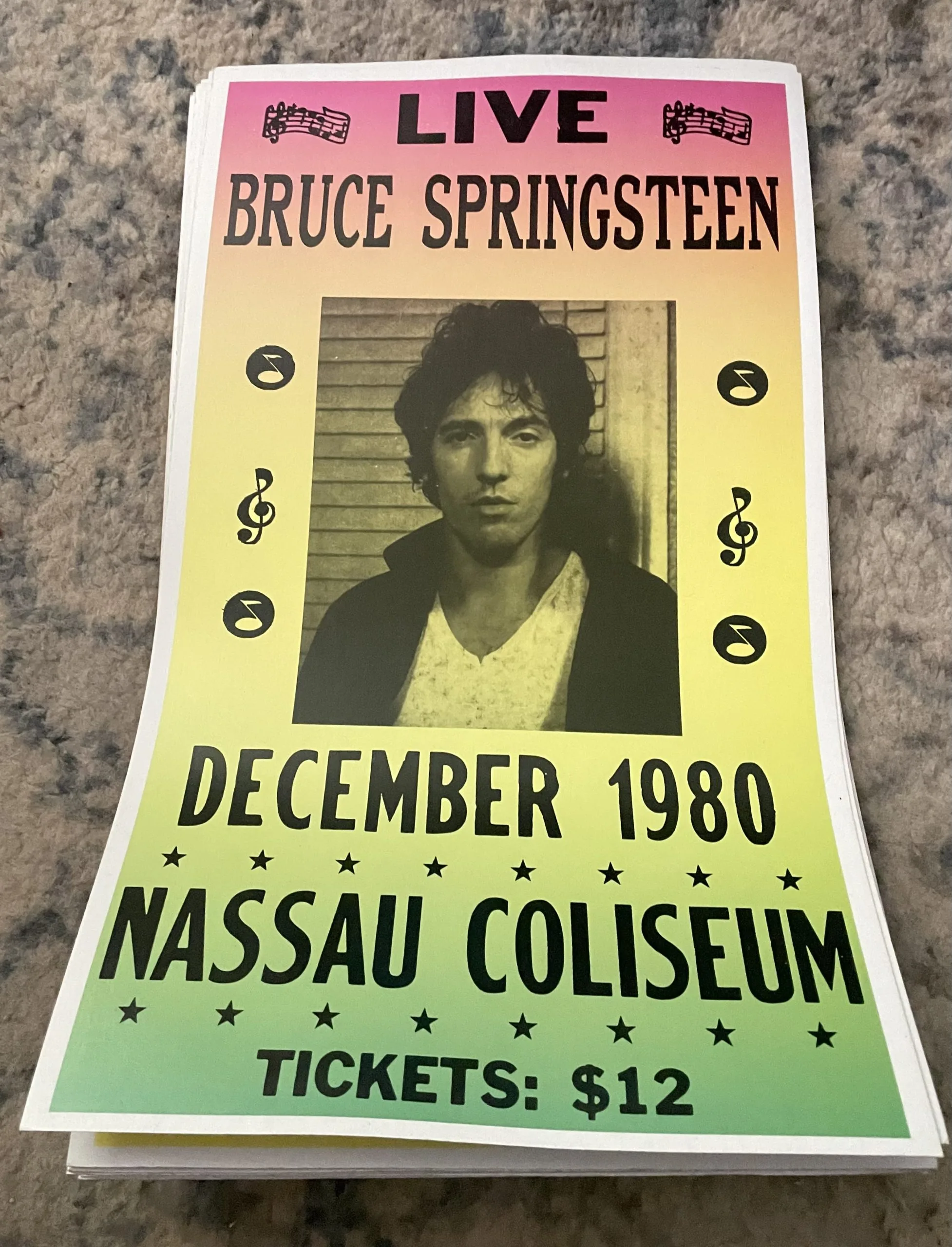 Bruce Springsteen-Live-December 1980 - Concert Posters Metal Sign