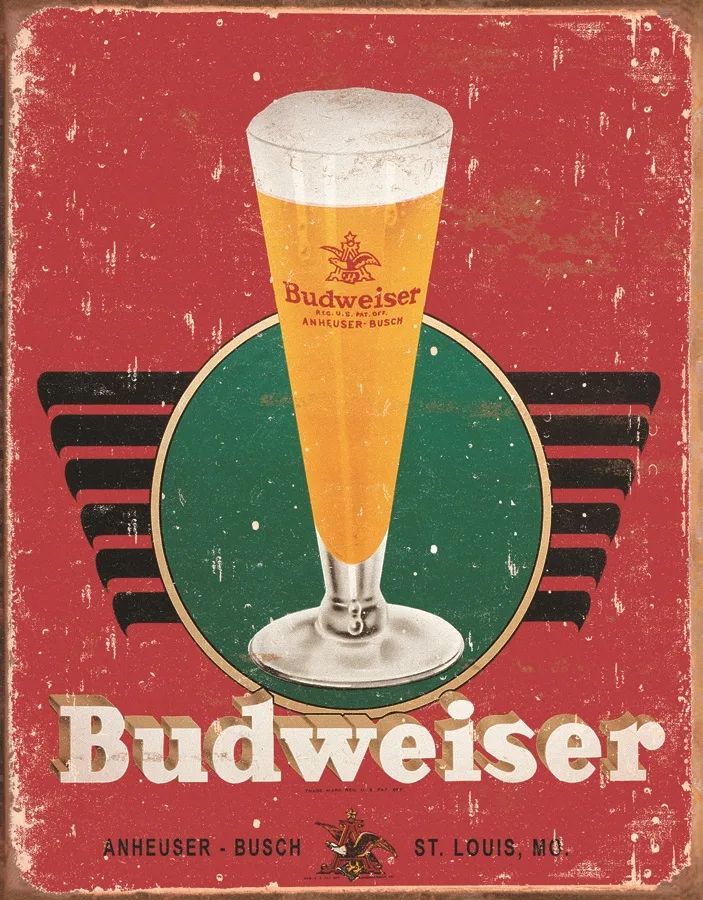 Budweiser Red Background - Tin Signs Metal Sign