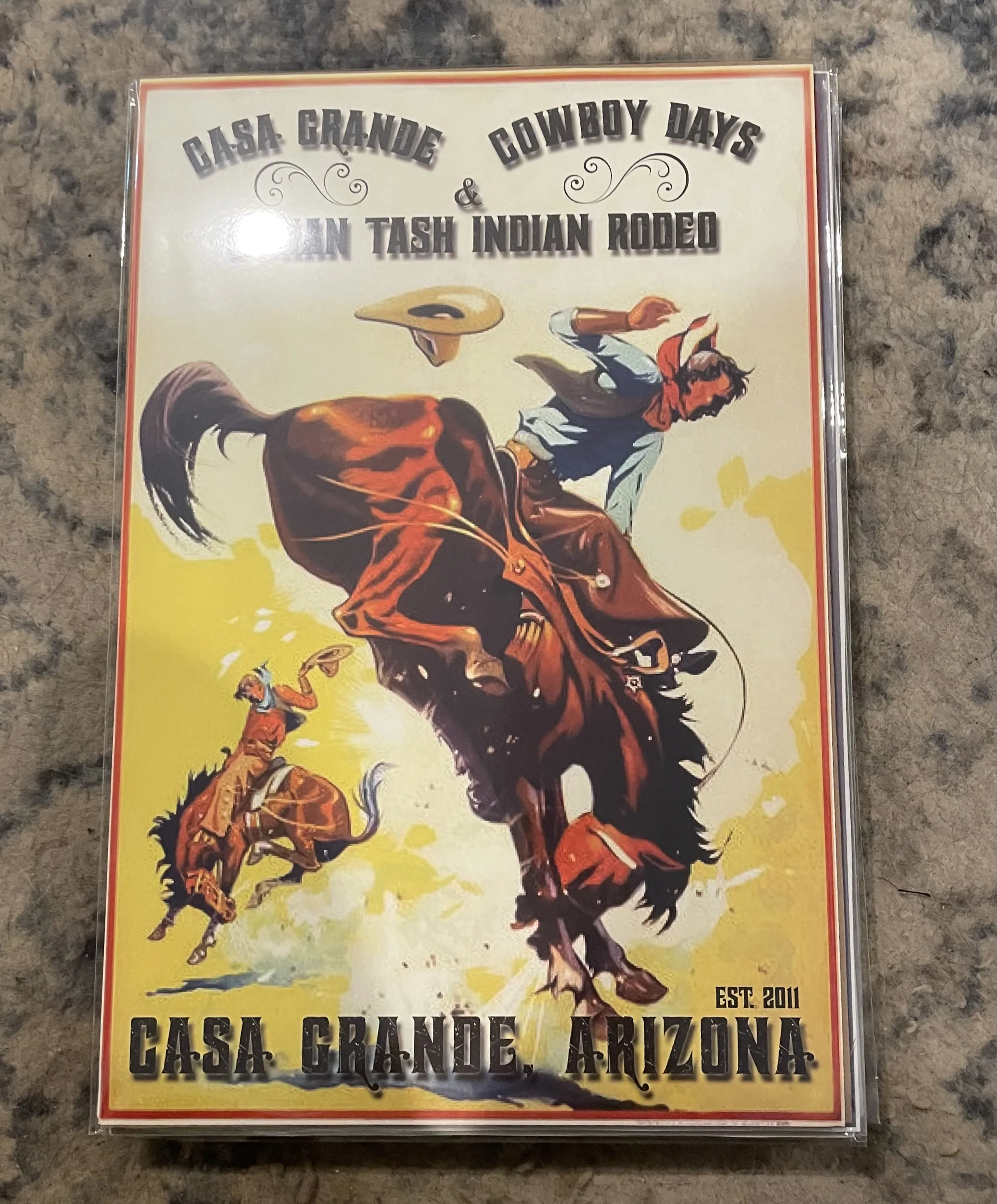 Casa Grande-Cowboy Days & O'dham Tash Indian Rodeo-Casa Grande, Arizona (Small) - Rodeo Posters Metal Sign