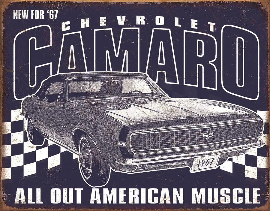 Chevrolet Camaro 1967 - All Out American Muscle - Tin Signs Metal Sign