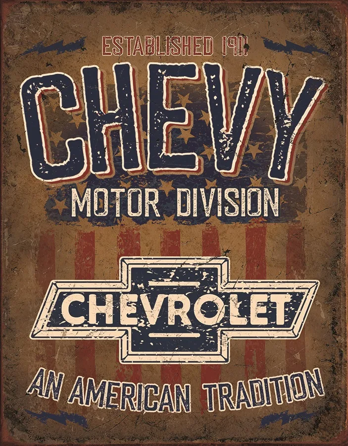 Chevy - Motor Division. An American Tradition - Tin Signs Metal Sign