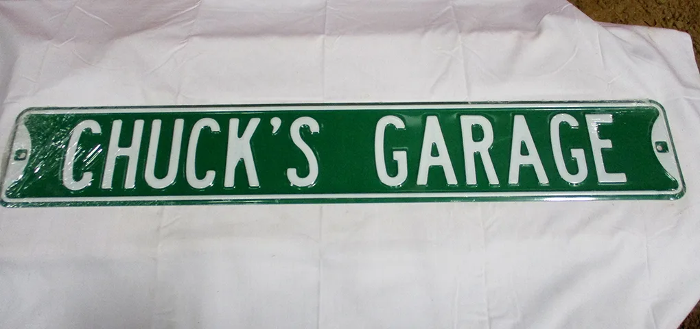 Chuck's Garage - Street Signs Metal Sign