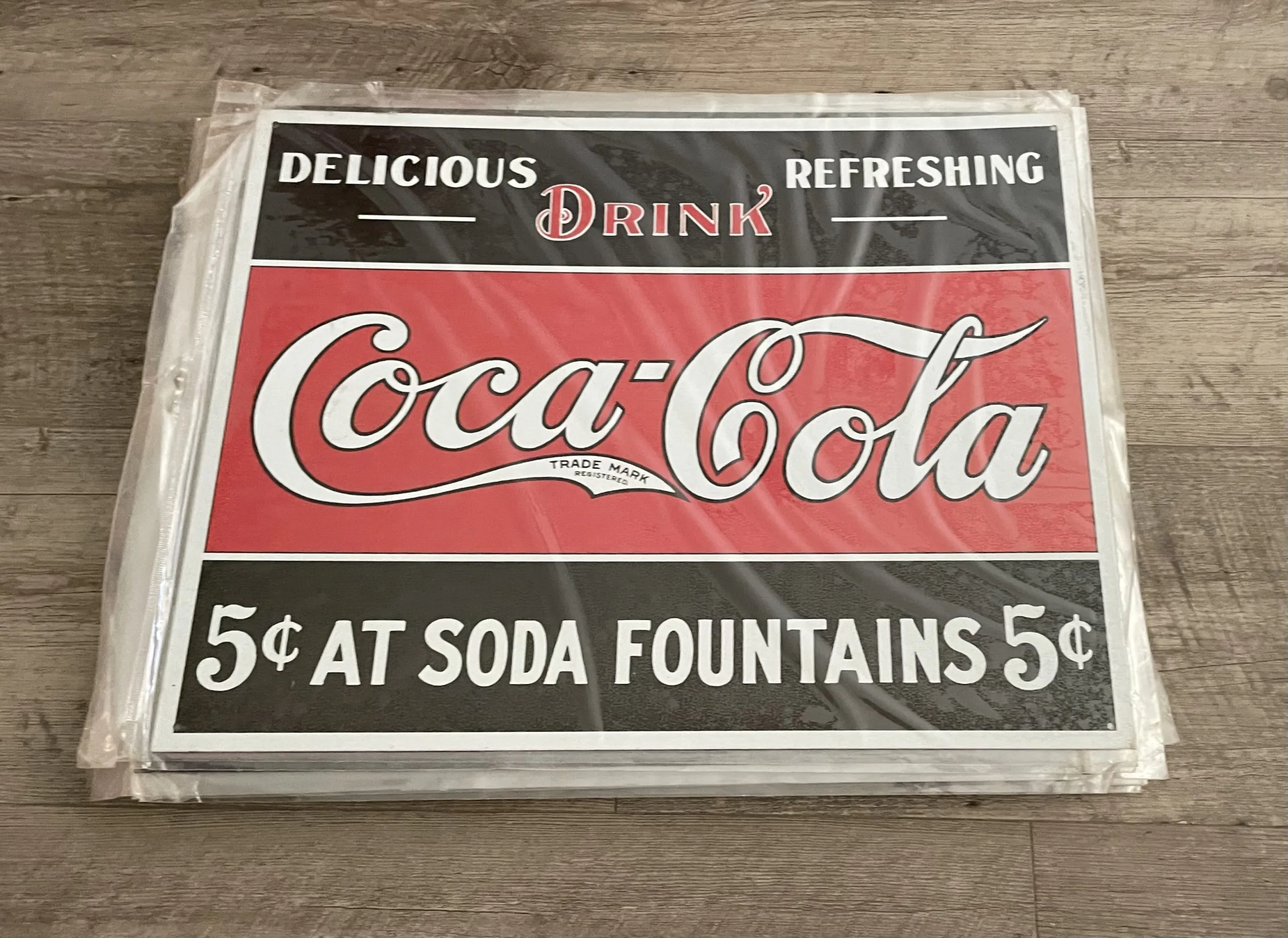 Coca-Cola-5 Cents At Fountains - Coca Cola Metal Sign