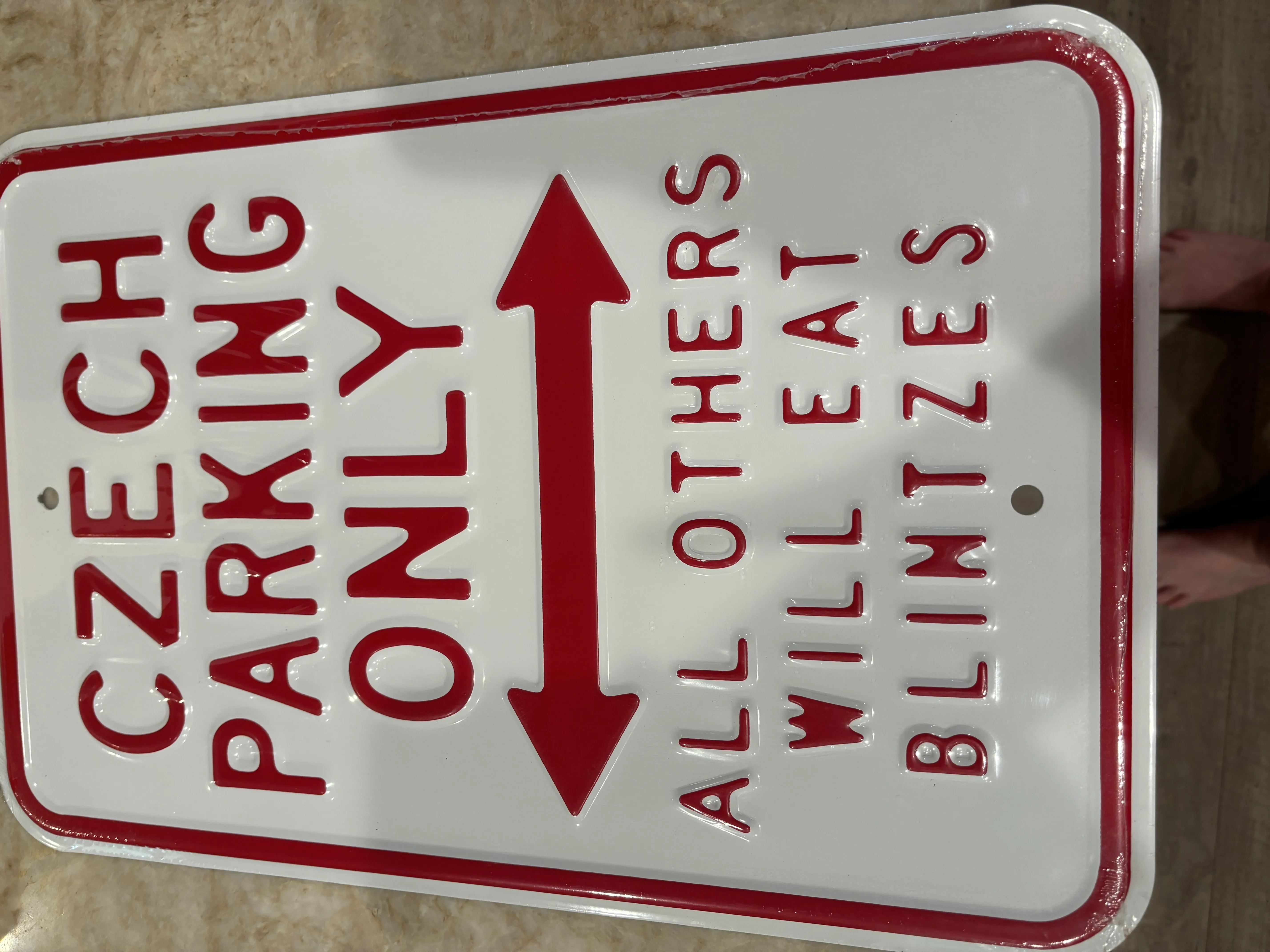 Czech Parking Only-All Others Will Eat Blintzes - Parking Signs Metal Sign