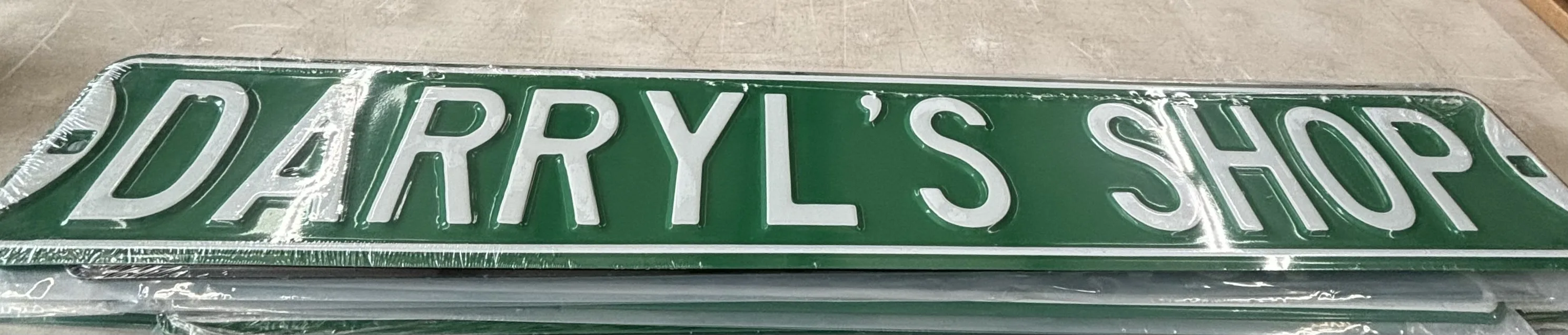 Darryl's Shop - Street-Garage/Shop Metal Sign
