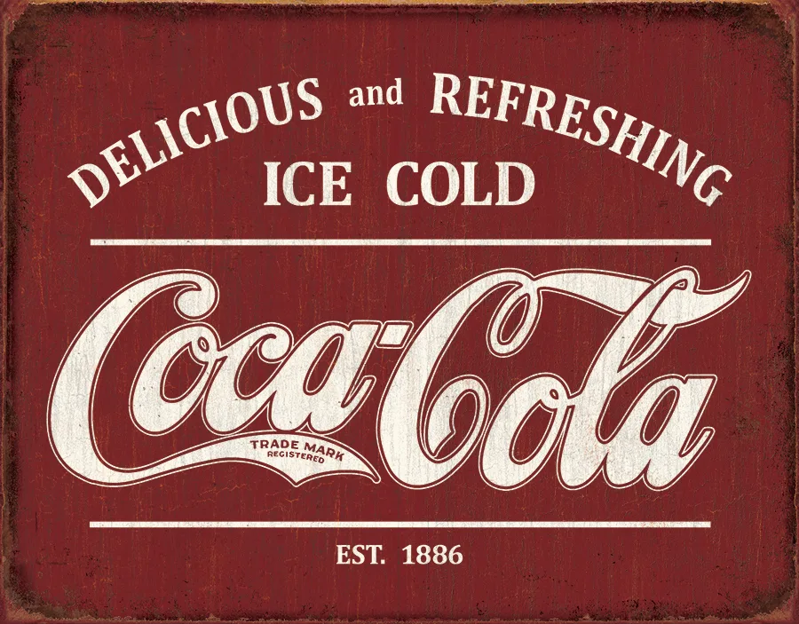 Delicious Refreshing Ice Cold Coca Cola - Tin Signs Metal Sign