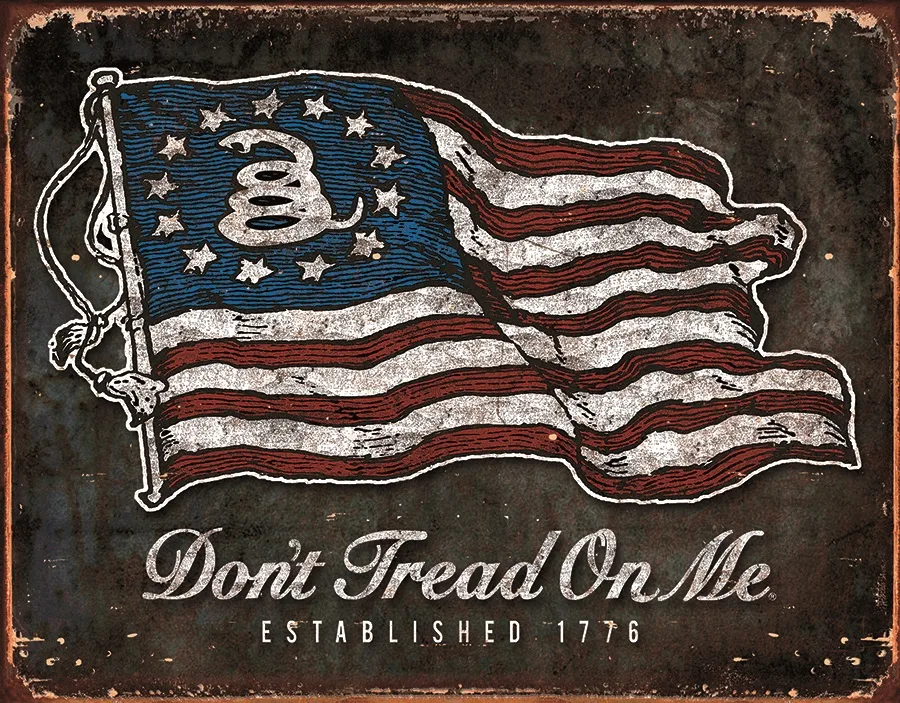 Don't Tread On Me - American Flag - Tin Signs Metal Sign