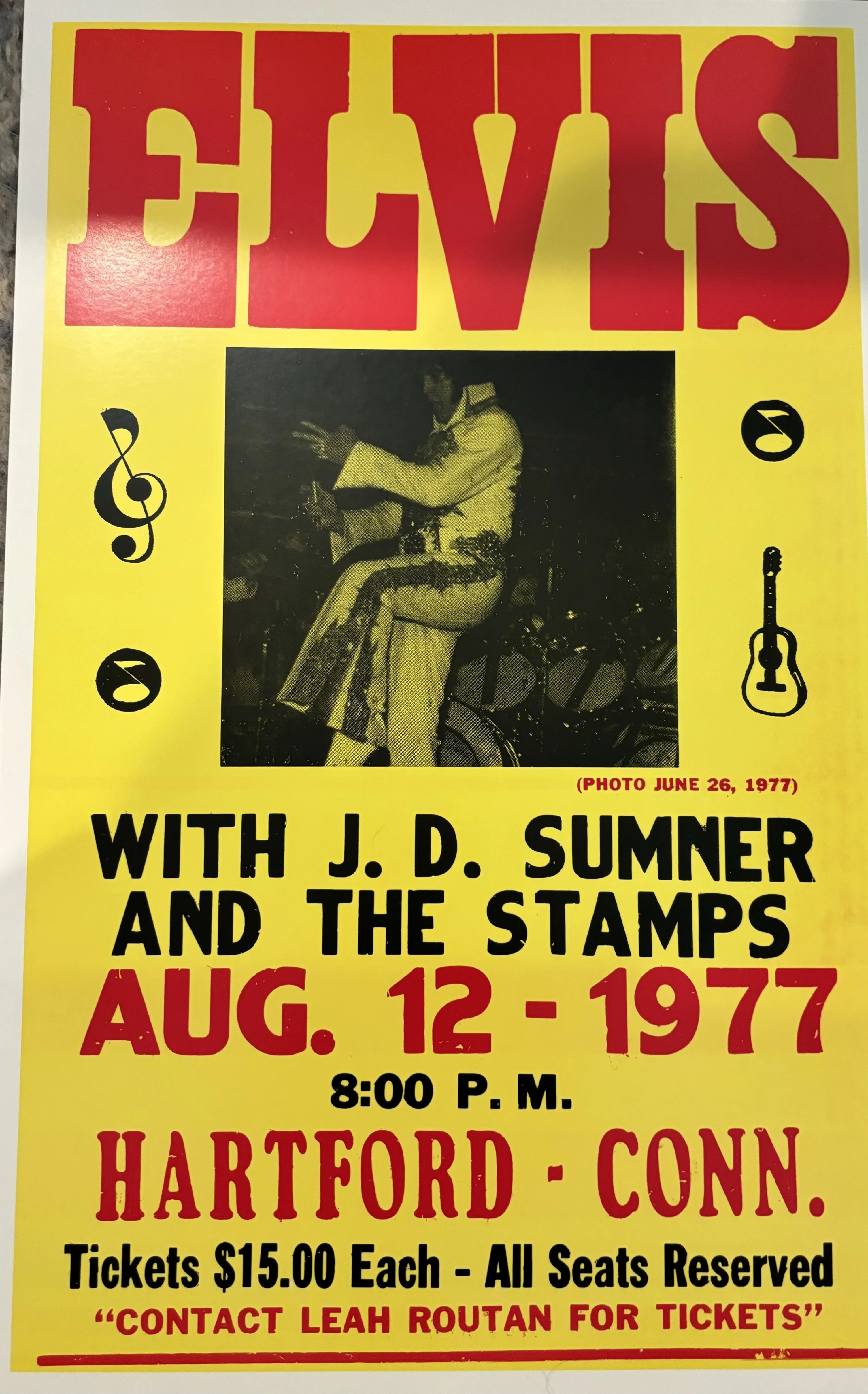 Elvis-Hartford Conn.-Aug. 12-1977 - Concert Posters Metal Sign