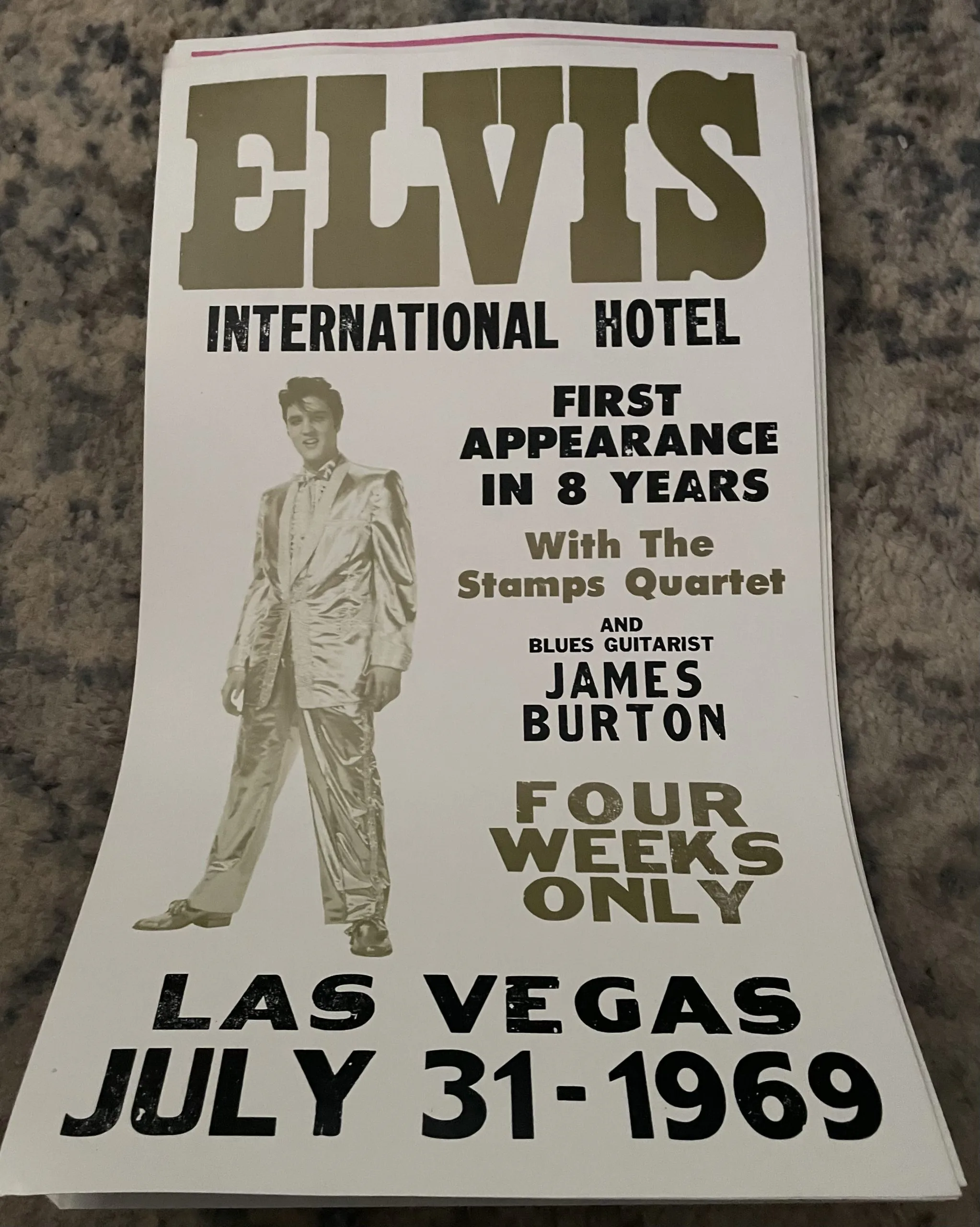 Elvis-International Hotel-Las Vegas-July 31-1969 - Concert Posters Metal Sign