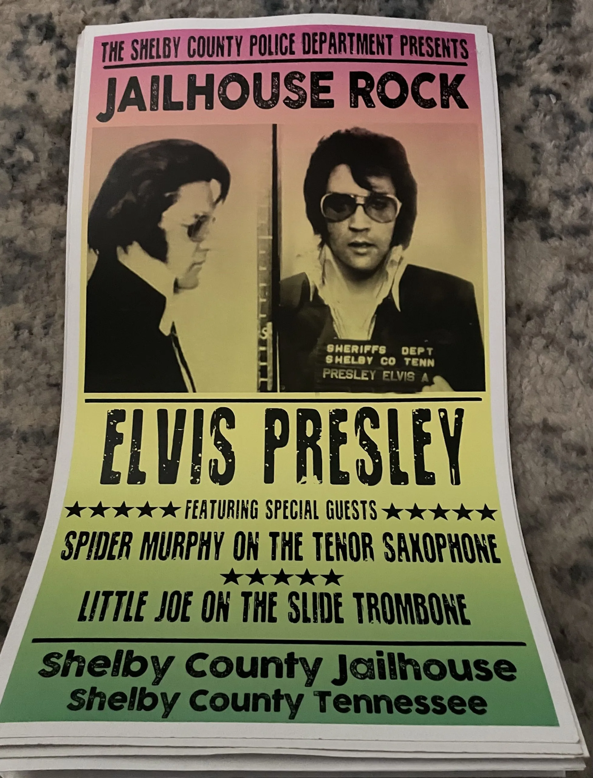 Elvis Presley-Jailhouse Rock-Shelby County Jailhouse - Concert Posters Metal Sign