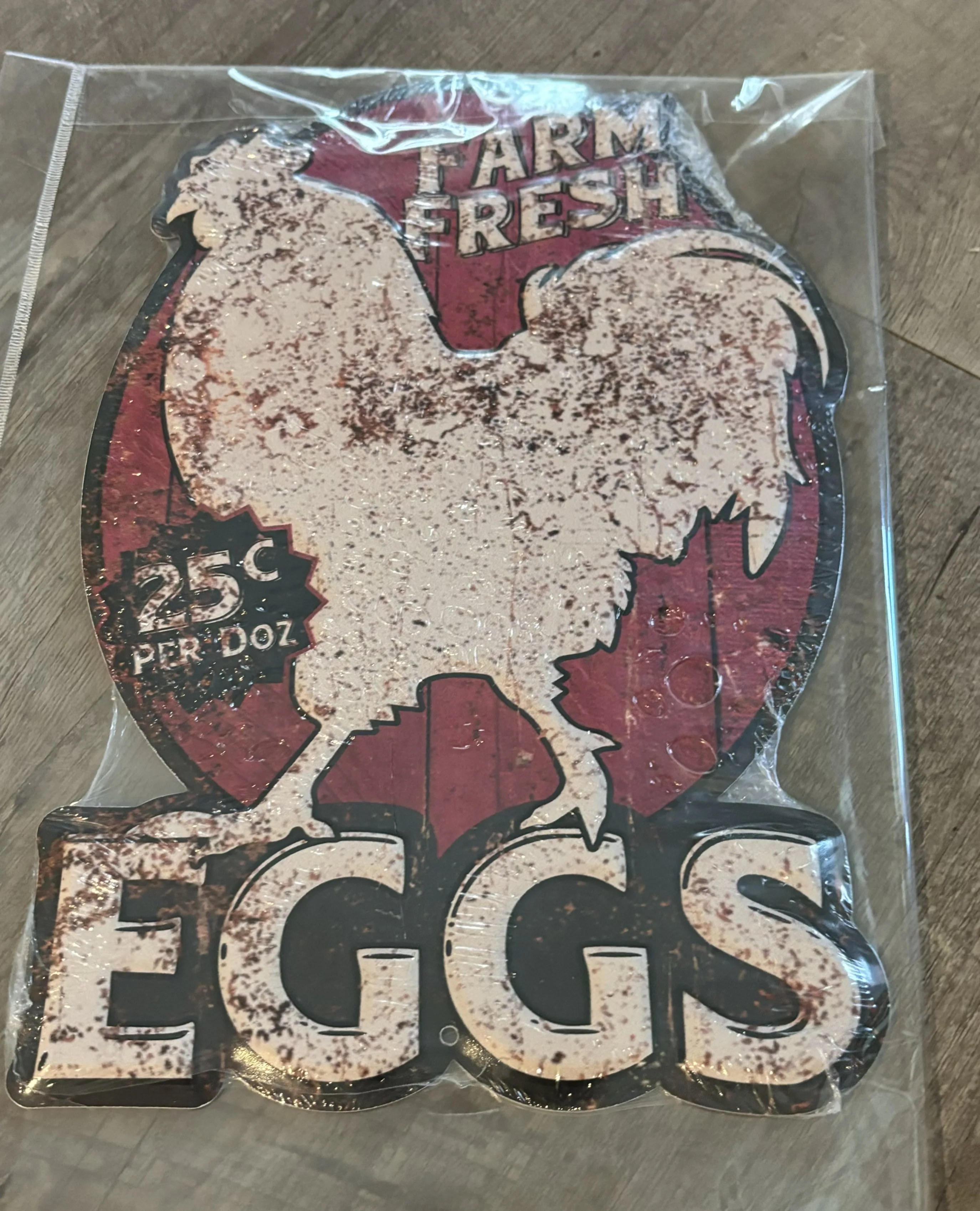 Farm Fresh Eggs-25 Cents Per Doz - Farm Animals Metal Sign