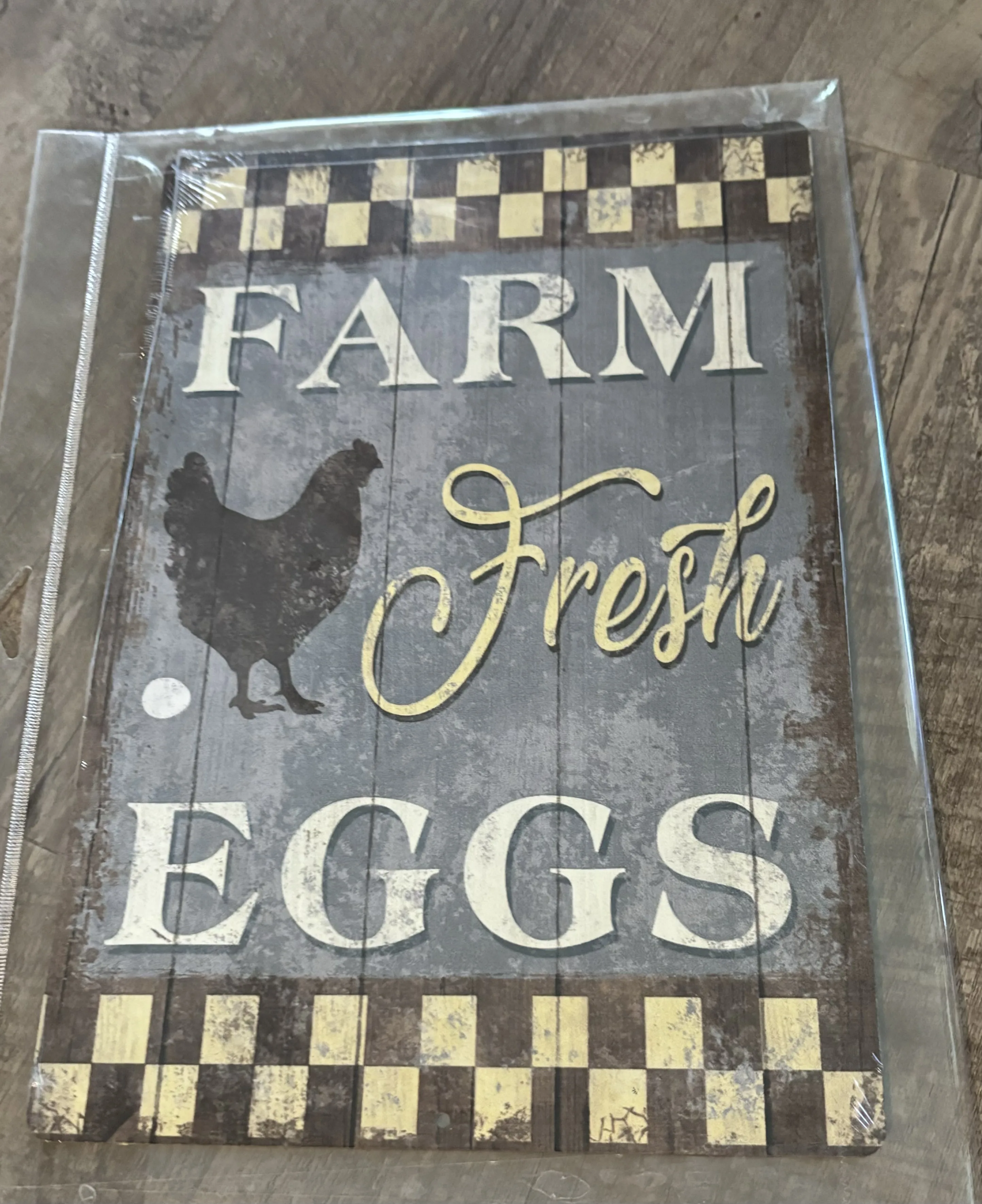 Farm Fresh Eggs - Farm Animals Metal Sign