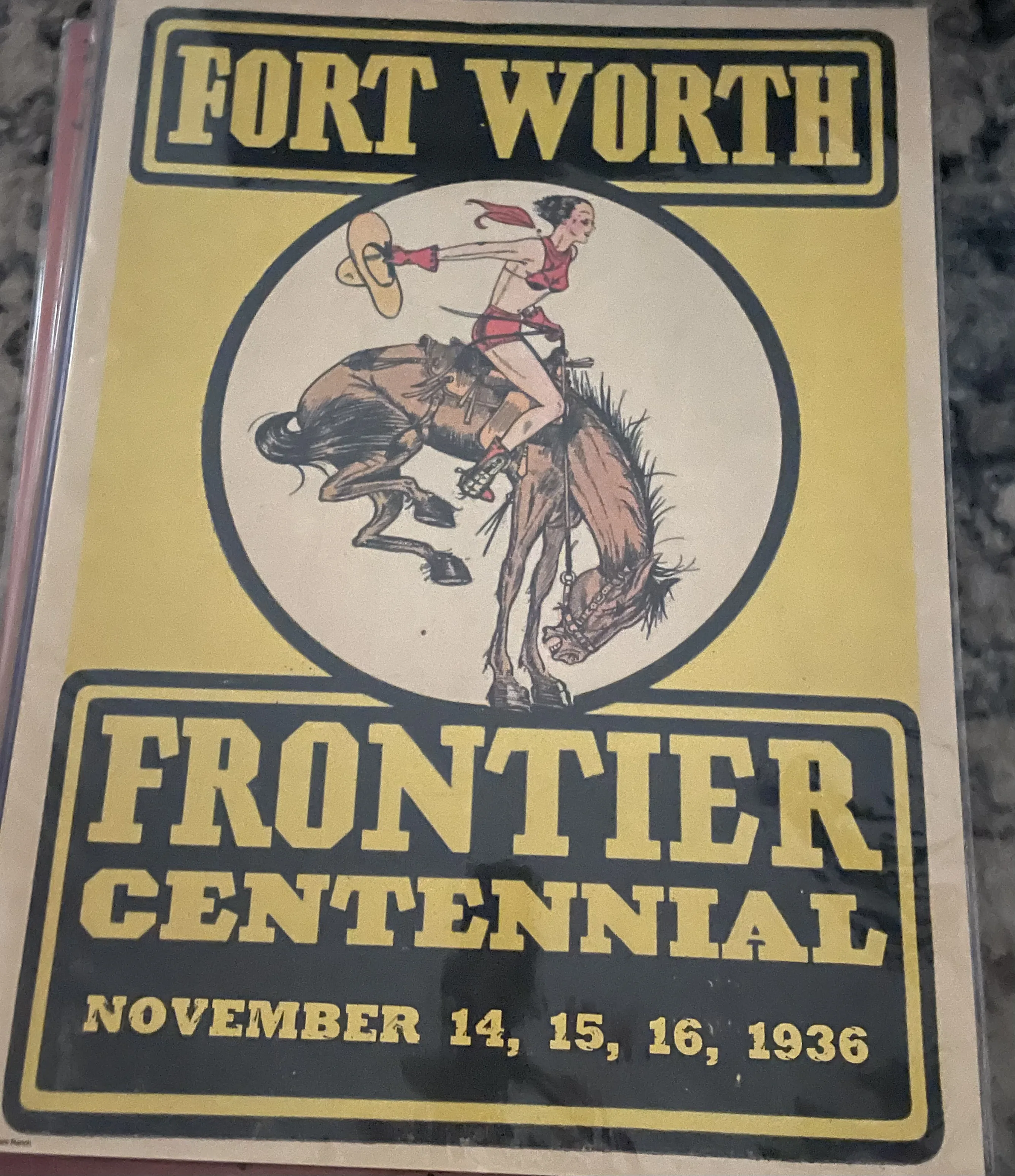 Fort Worth Frontier Centennial-November 14,15,16 1936 (Large) - Rodeo Posters Metal Sign