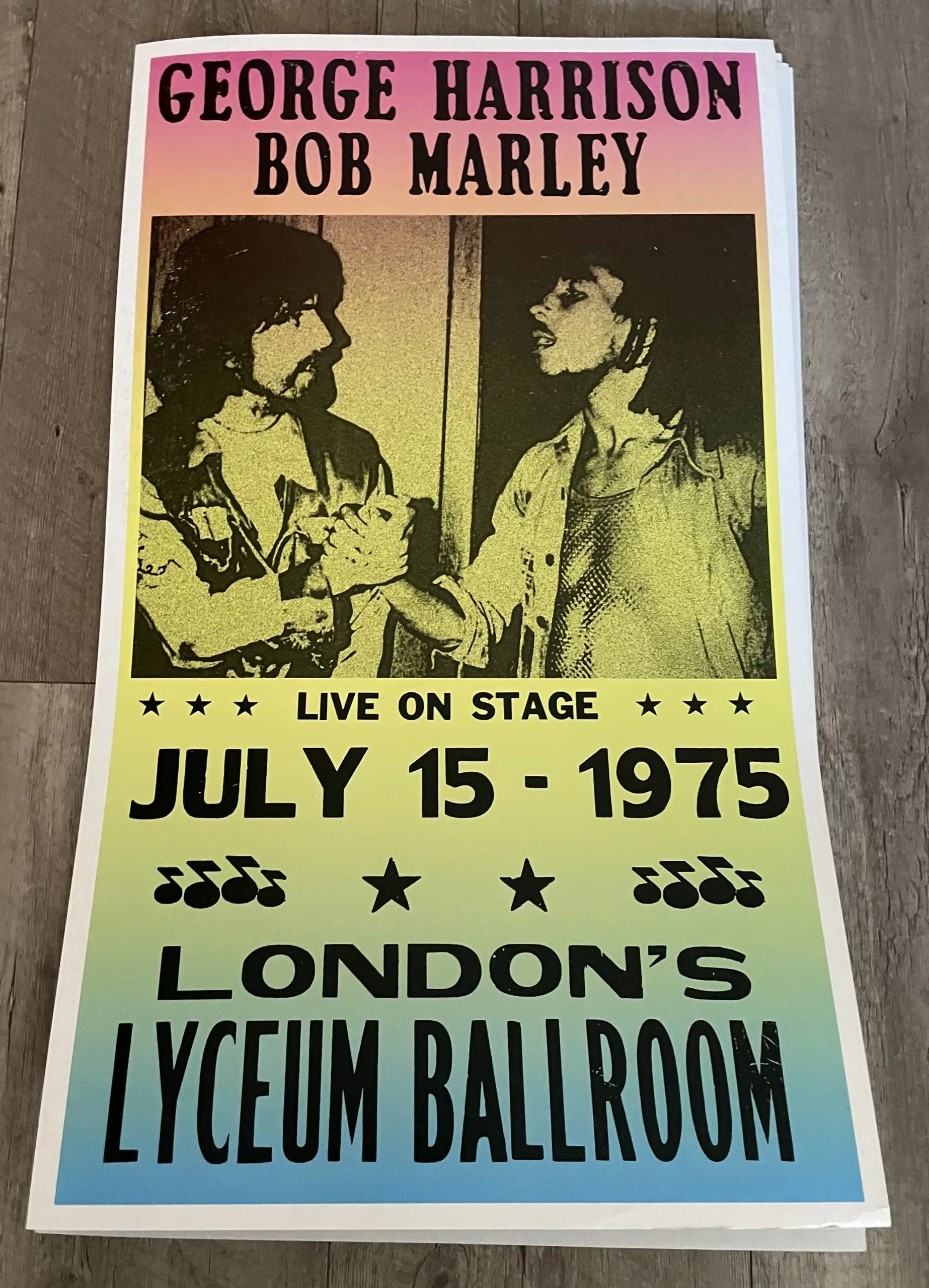 George Harrison-Bob Marley-London's Lyceum Ballroom-July 15, 1975 - Concert Posters Metal Sign