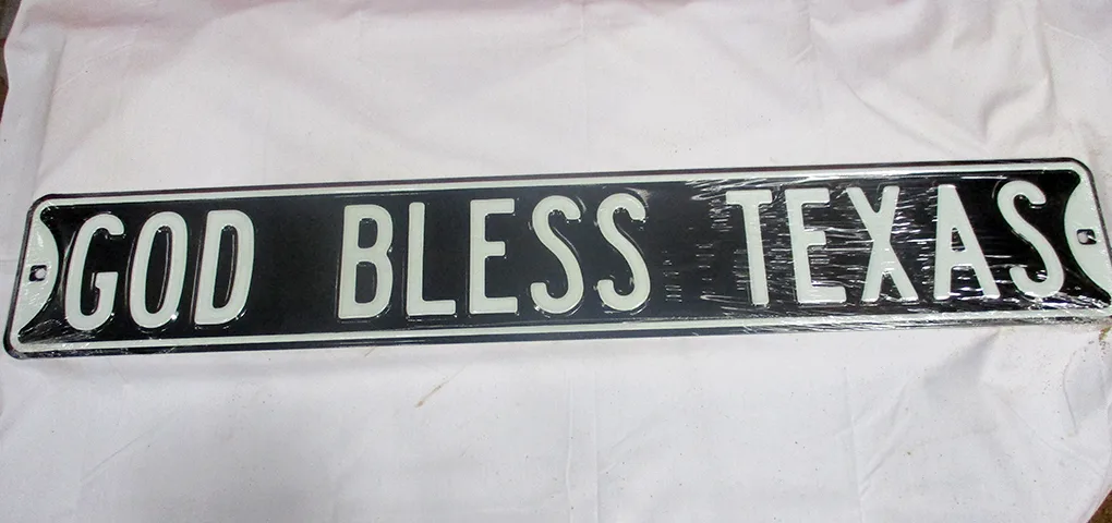 God Bless Texas - Street Signs Metal Sign