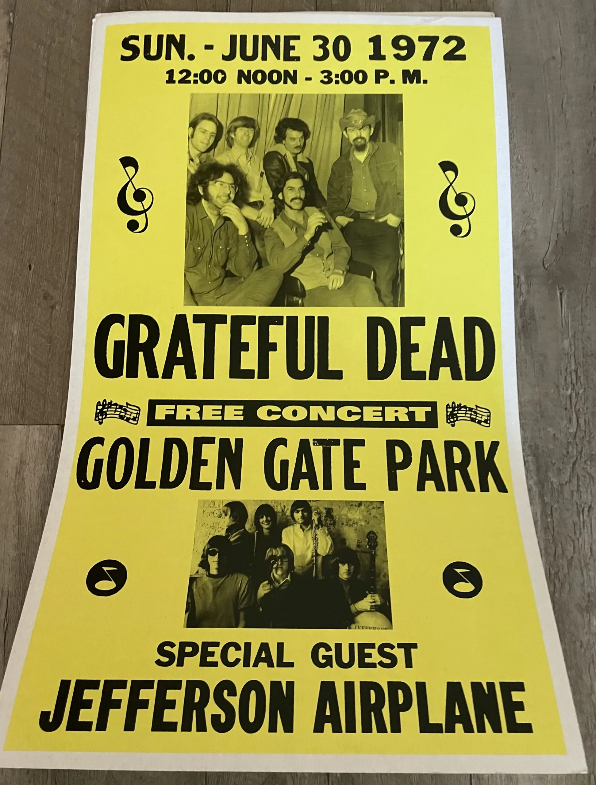 Greatful Dead-Golden Gate Park-June 30, 1972 - Concert Posters Metal Sign