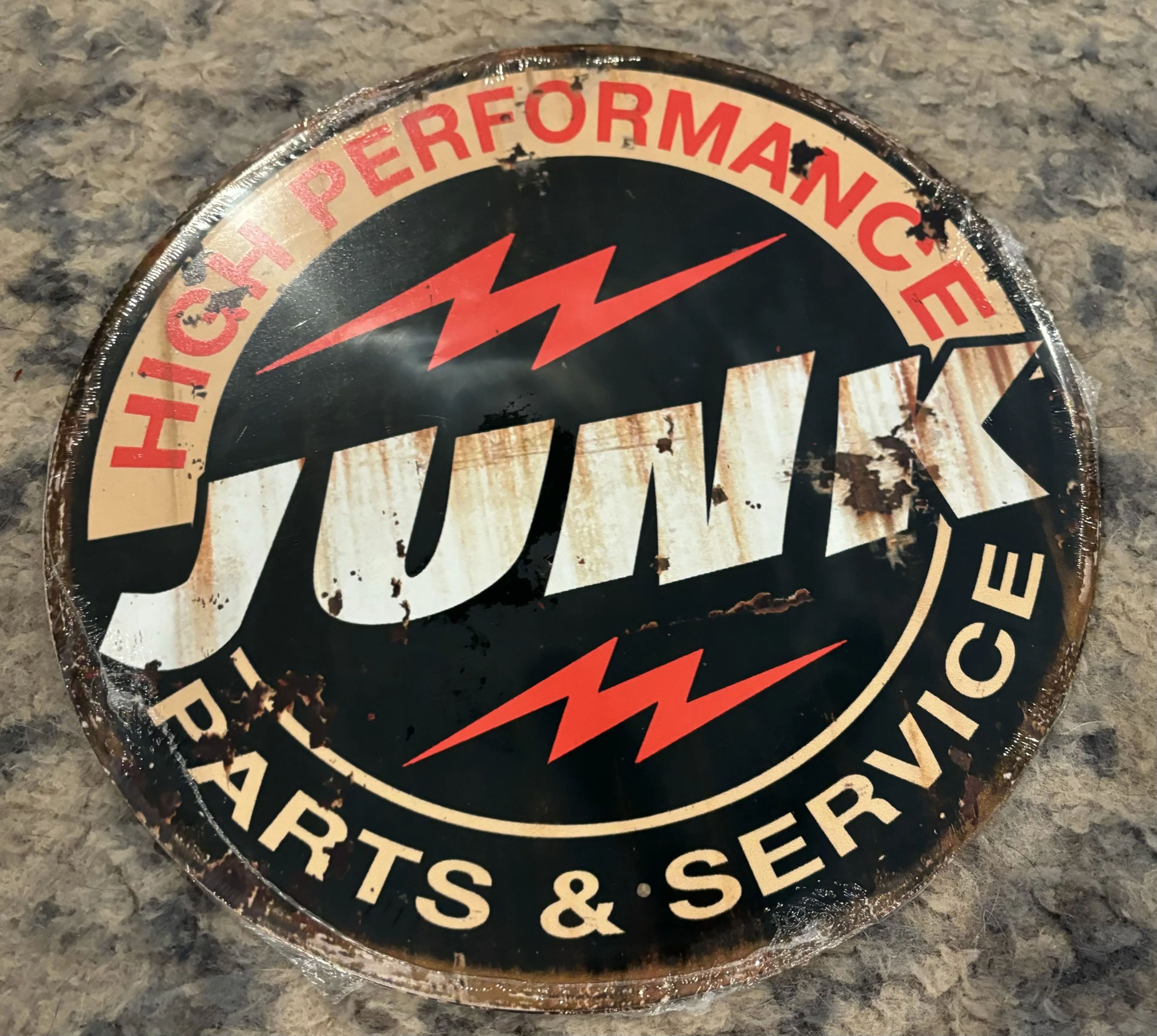 High Performance Parts & Service (Round) - Automotive Metal Sign