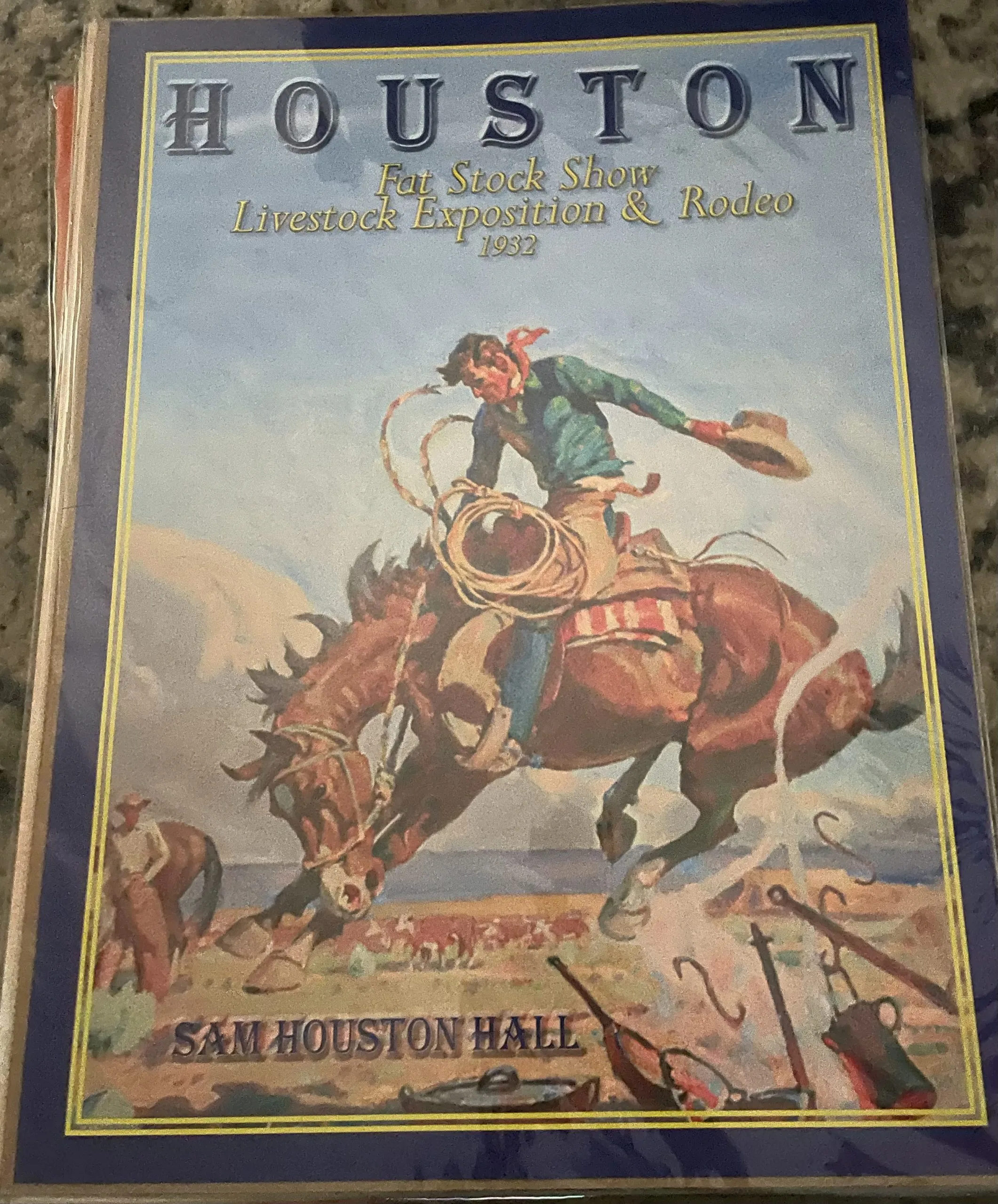 Houston Fat Stock Show-Livestock Exposition & Rodeo 1932 (Large) - Rodeo Posters Metal Sign