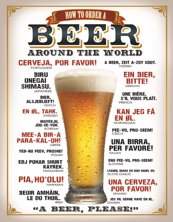 How To Order A Beer-Around The World - Tin Signs Metal Sign