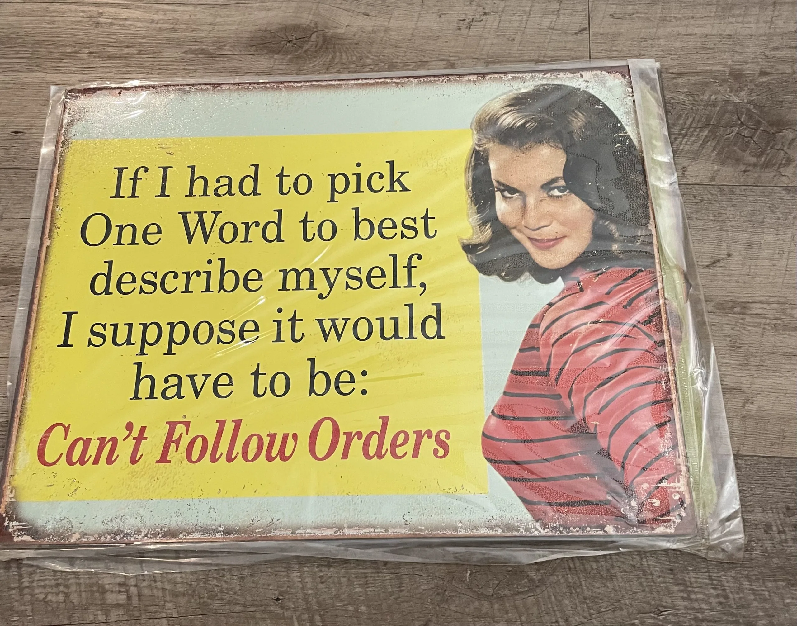 If I Had To Pick One Word To Best Describe Myself-I Suppose It Would Have To Be:-Can't Follow Orders - Tin Signs Metal Sign