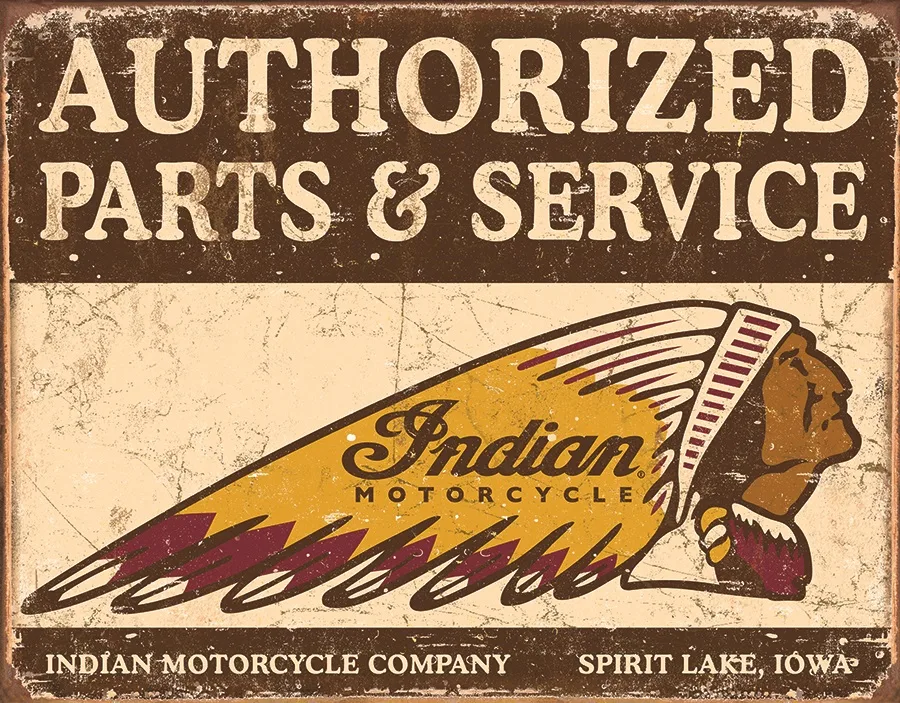 Indian Motorcycle Parts & Service - Tin Signs Metal Sign