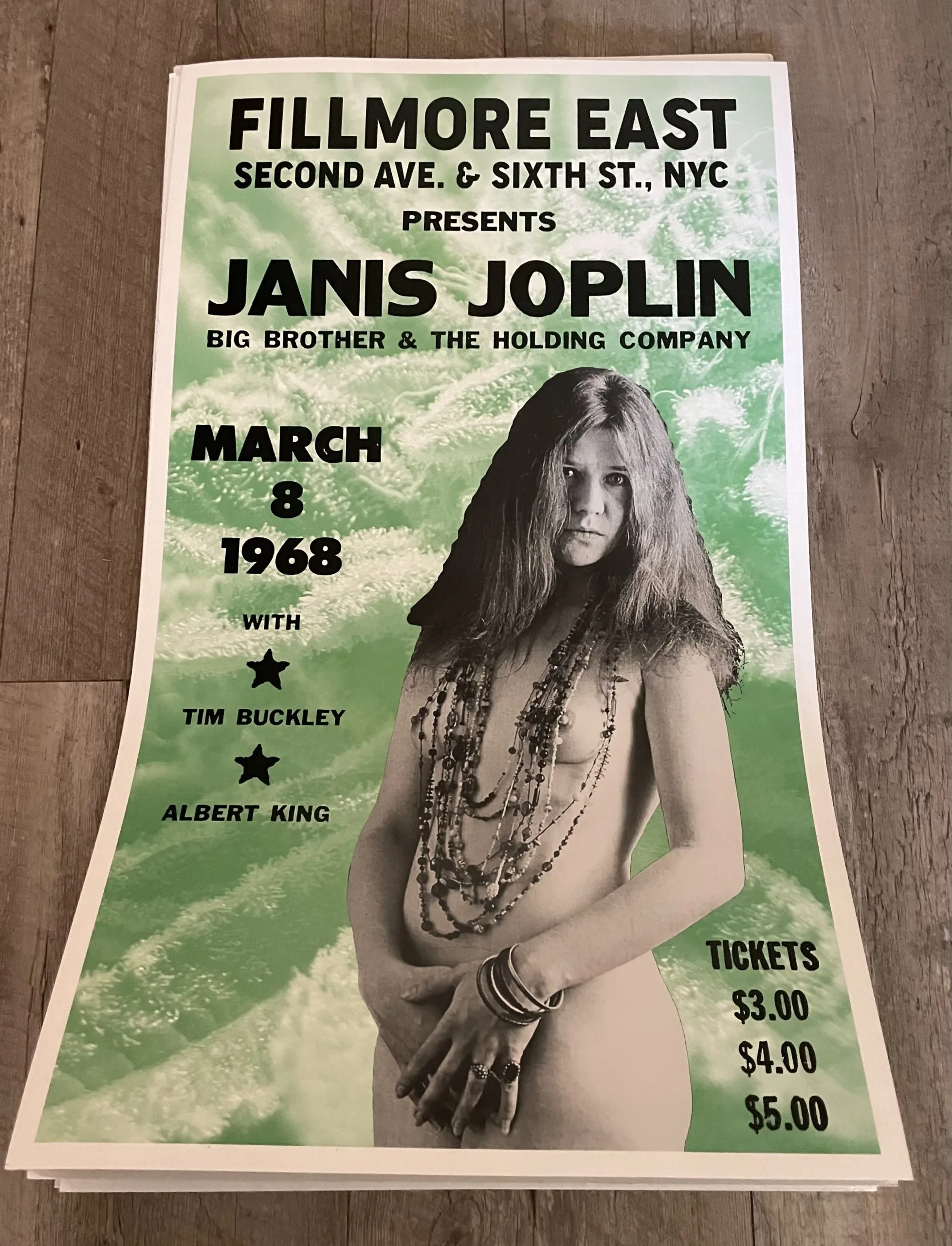 Janis Joplin-Fillmore East-March 8, 1968 - Concert Posters Metal Sign