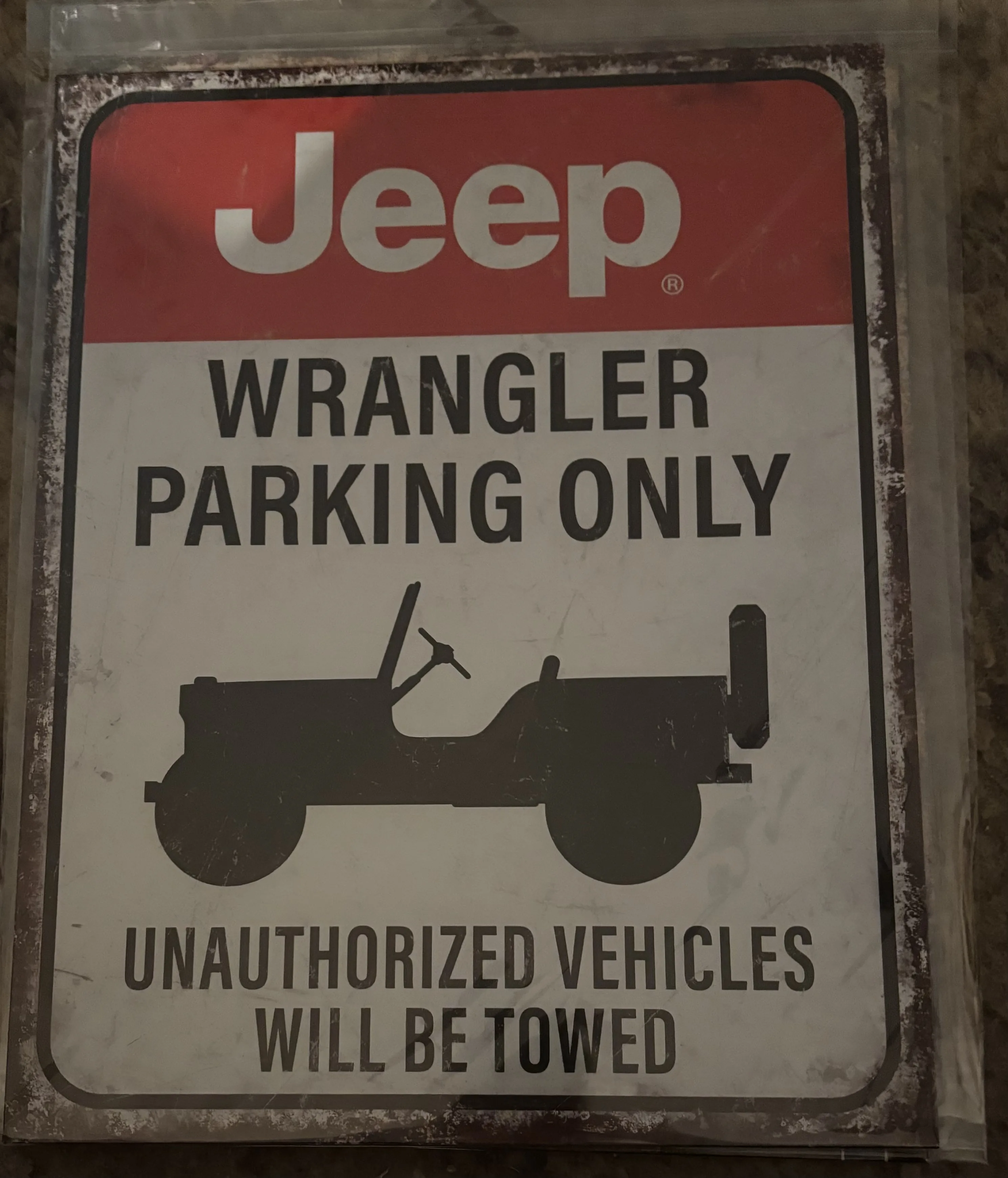 Jeep-Wrangler Parking Only-Unauthorized Vehicles Will Be Towed - Tin Signs Metal Sign