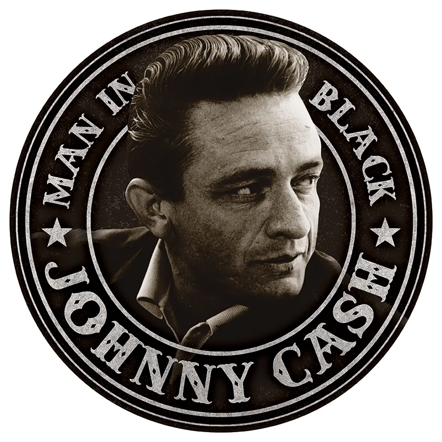Johnny Cash - Man In Black (Round) - Tin Signs Metal Sign