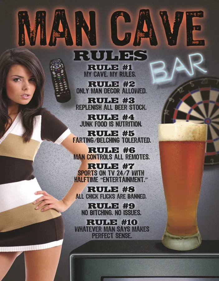 Man Cave Rules - Tin Signs Metal Sign