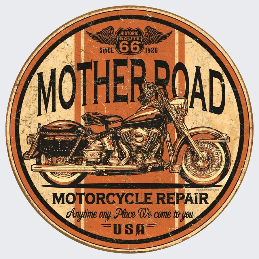Mother Road Motorcycle - Tin Signs Metal Sign