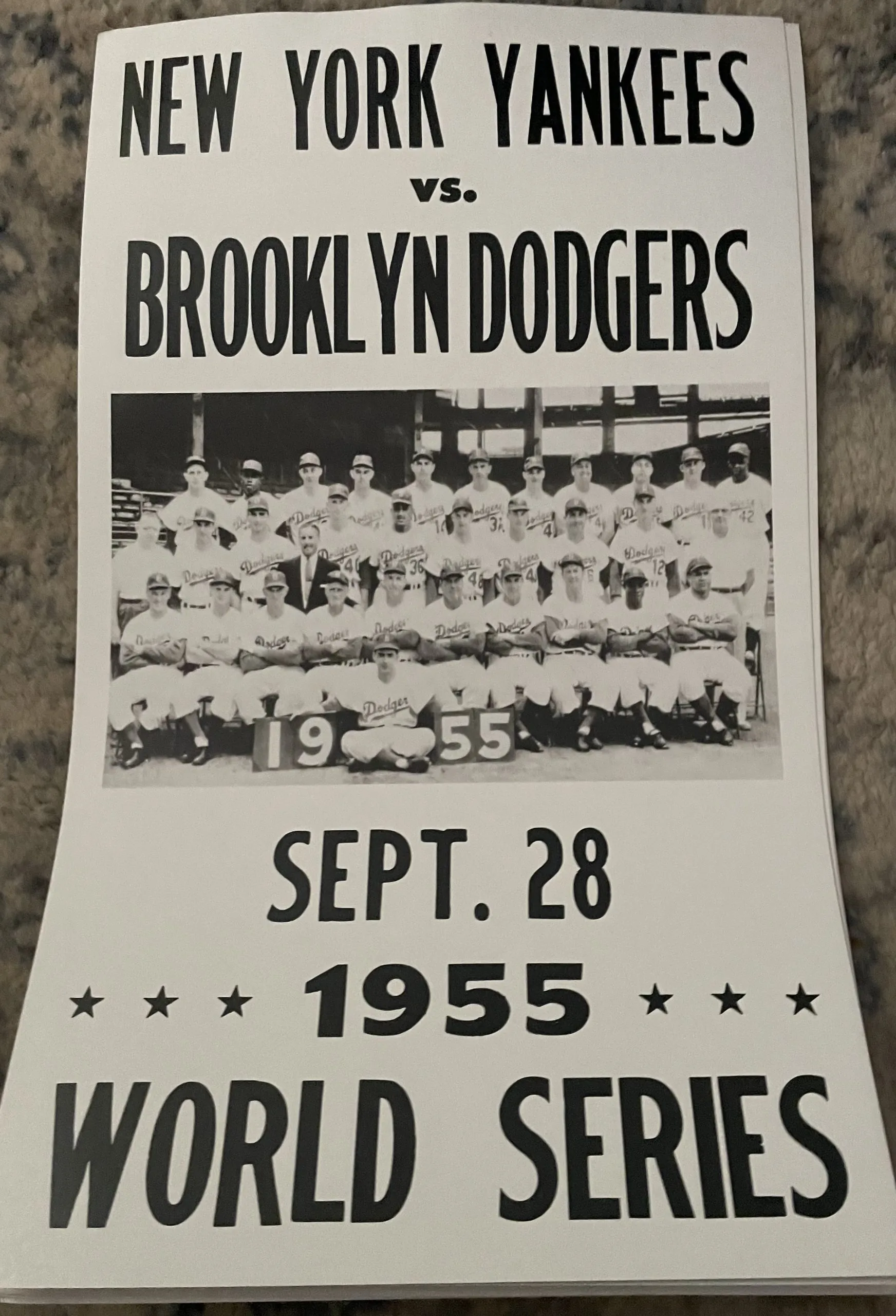 New York Yankees Vs Brooklyn Dodgers-Sept. 28-1955 World Series - Concert Posters Metal Sign