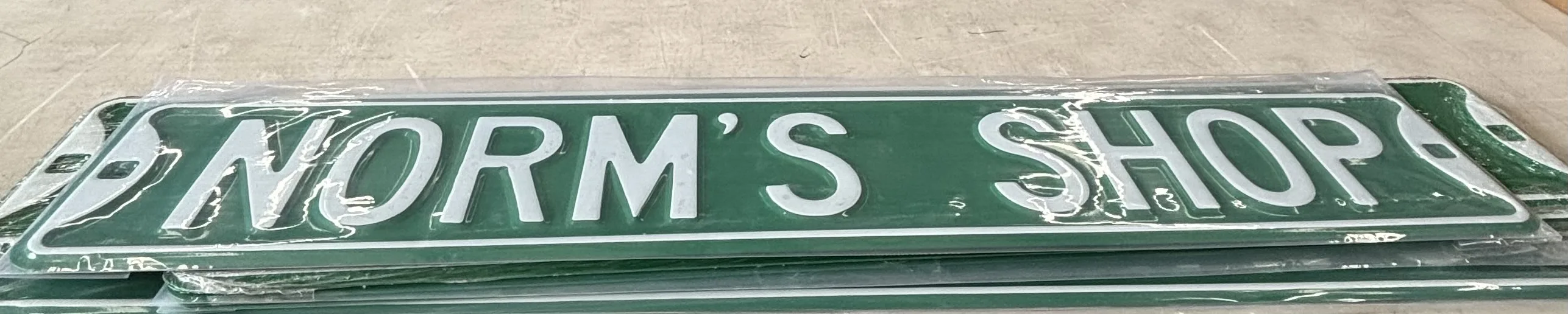 Norm's Shop - Street-Garage/Shop Metal Sign