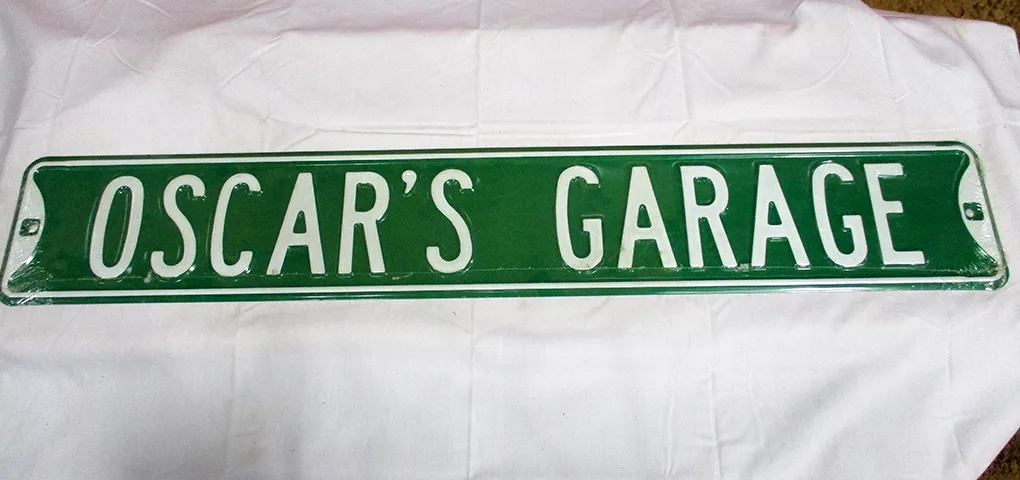 Oscar's Garage - Street Signs Metal Sign