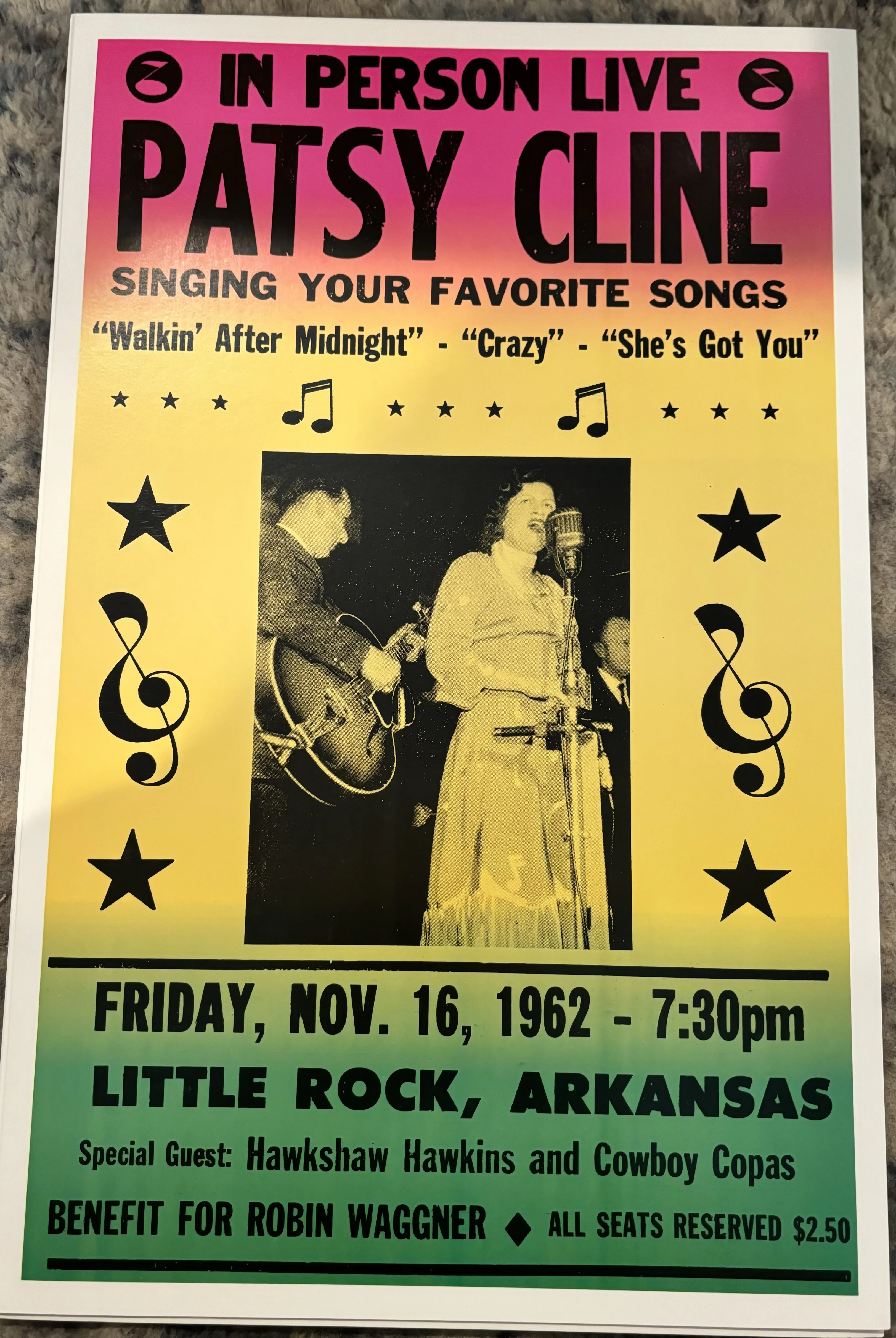 Patsy Cline-In Person Live-Nov. 16, 1962 - Concert Posters Metal Sign