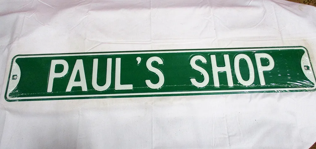Paul's Shop - Street Signs Metal Sign