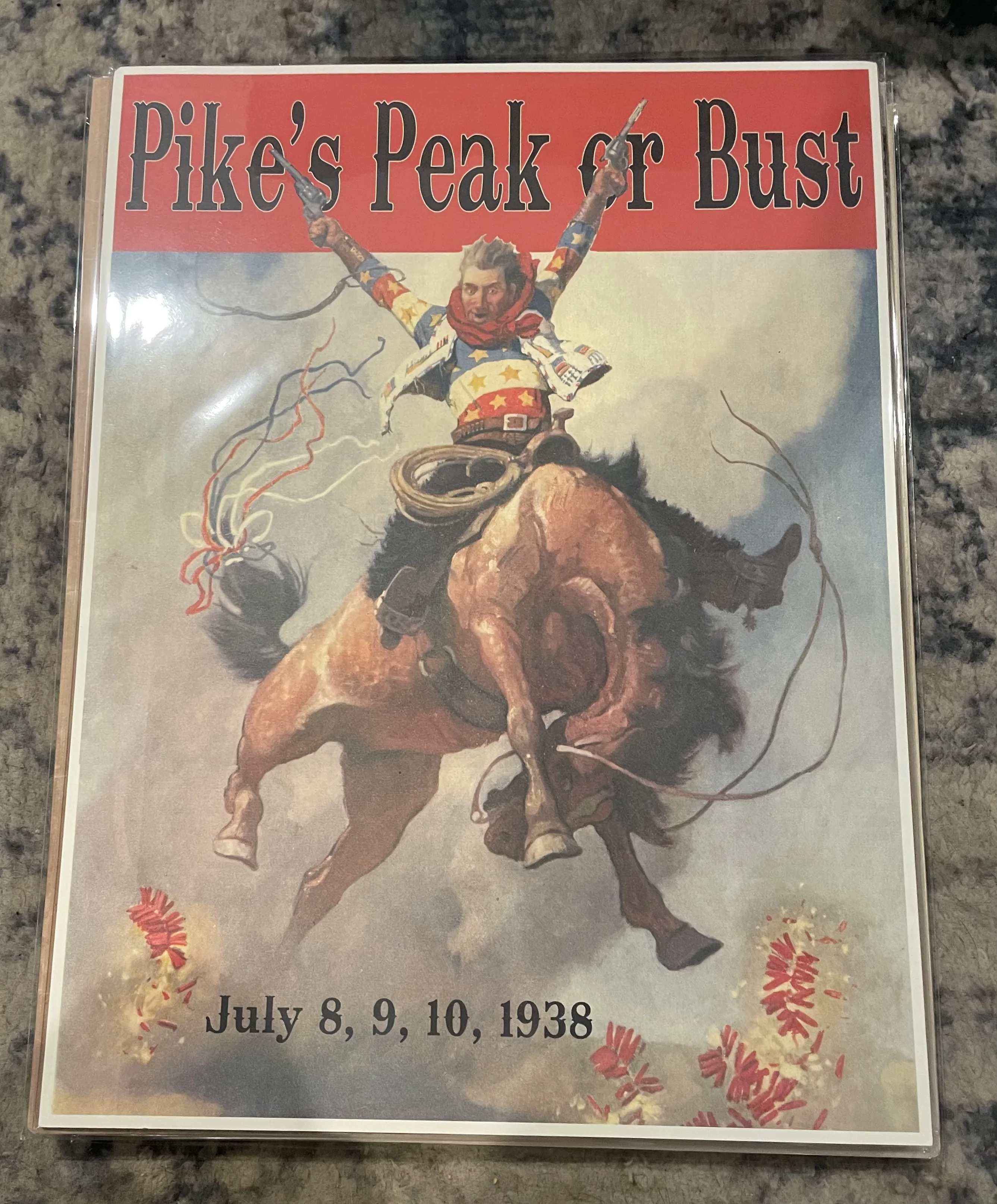 Pike's Peak Or Bust-July 8,9,10 1938 (Large) - Rodeo Posters Metal Sign