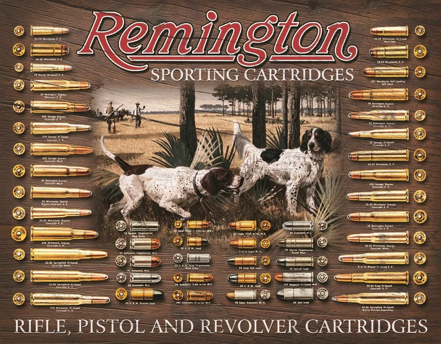 Remington Sporting Cartridges - Rifle, Pistol And Revolver…. - Tin Signs Metal Sign
