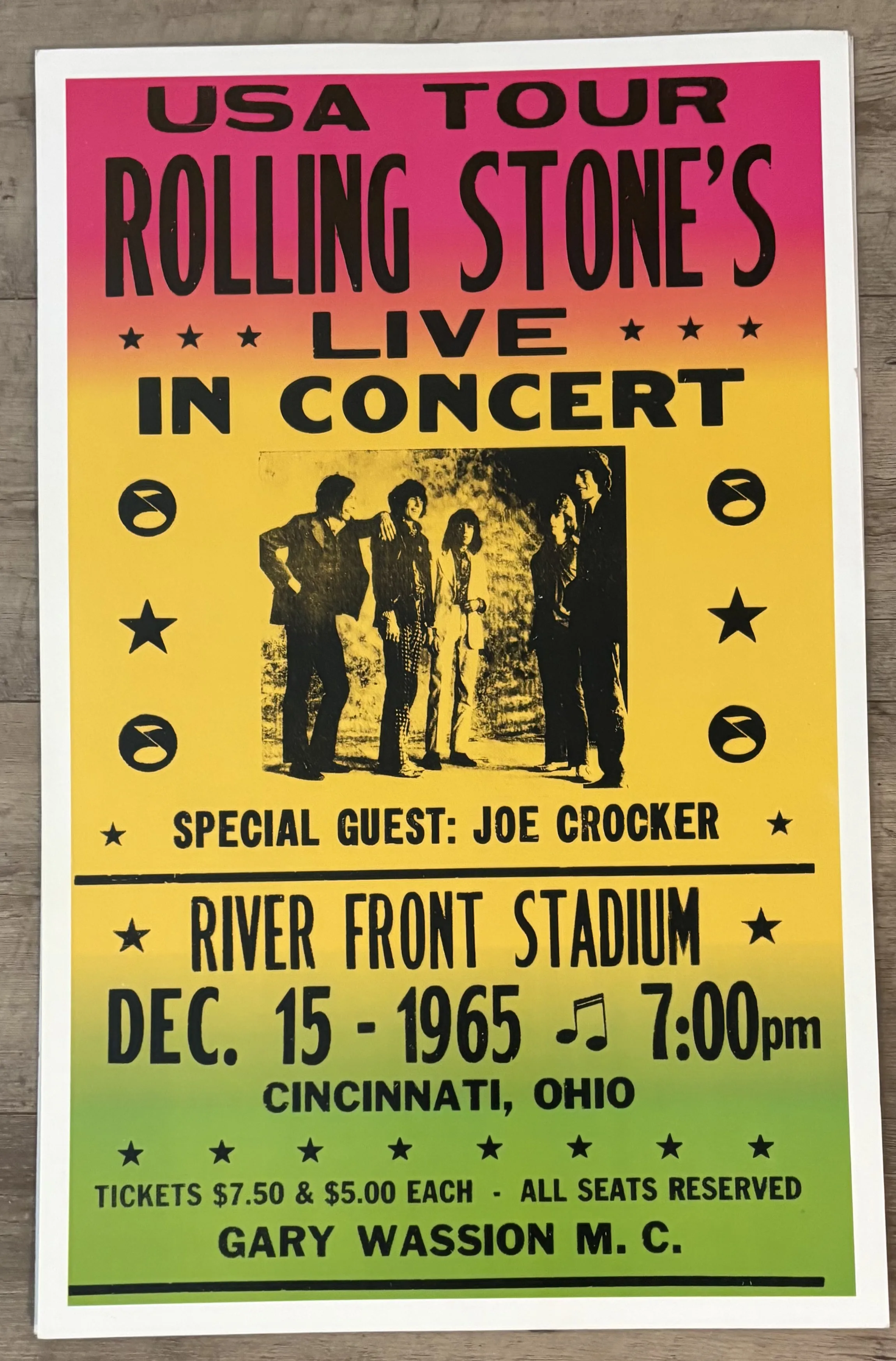 Rolling Stones-USA Tour-River Front Stadium-Dec. 15-1965 - Concert Posters Metal Sign