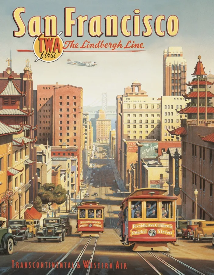San Francisco-The TWA First-The Lindbergh Line - Tin Signs Metal Sign