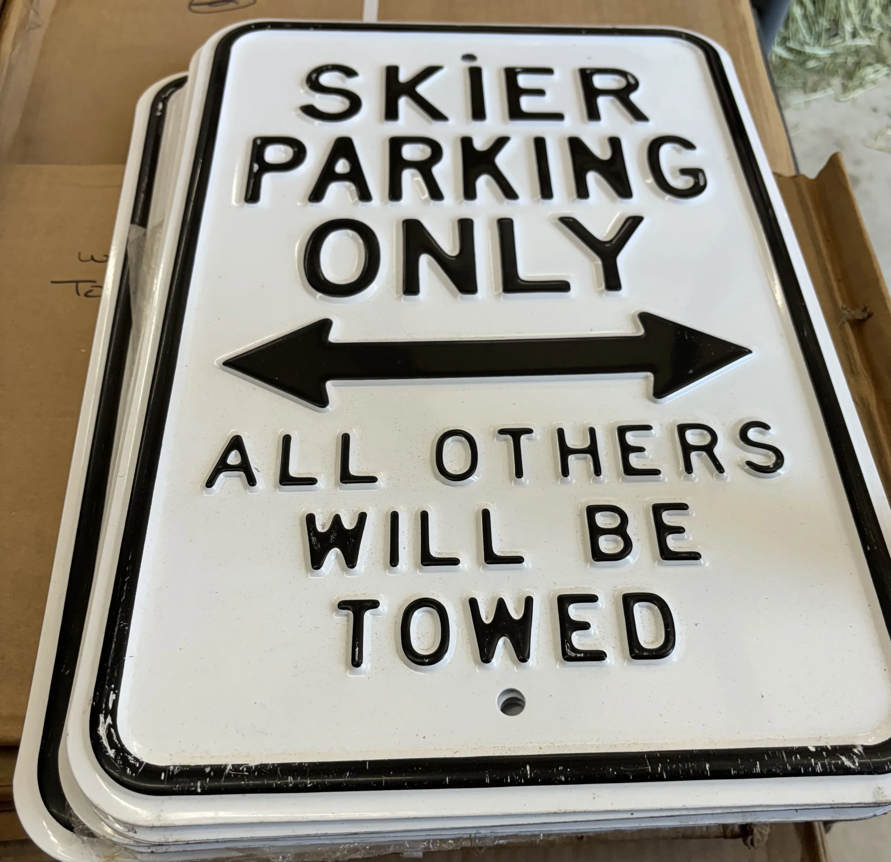 Skier Parking Only-All Others Will Be Towed - Parking Signs Metal Sign
