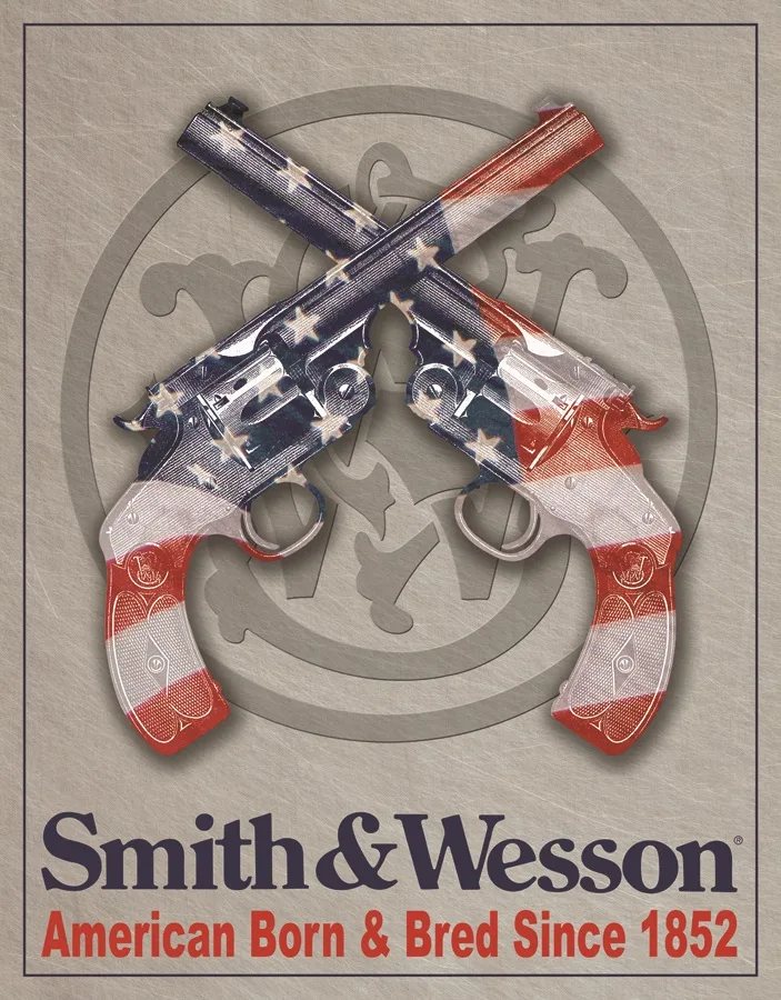 Smith & Wesson - American Born And Bred Since 1852 - Tin Signs Metal Sign