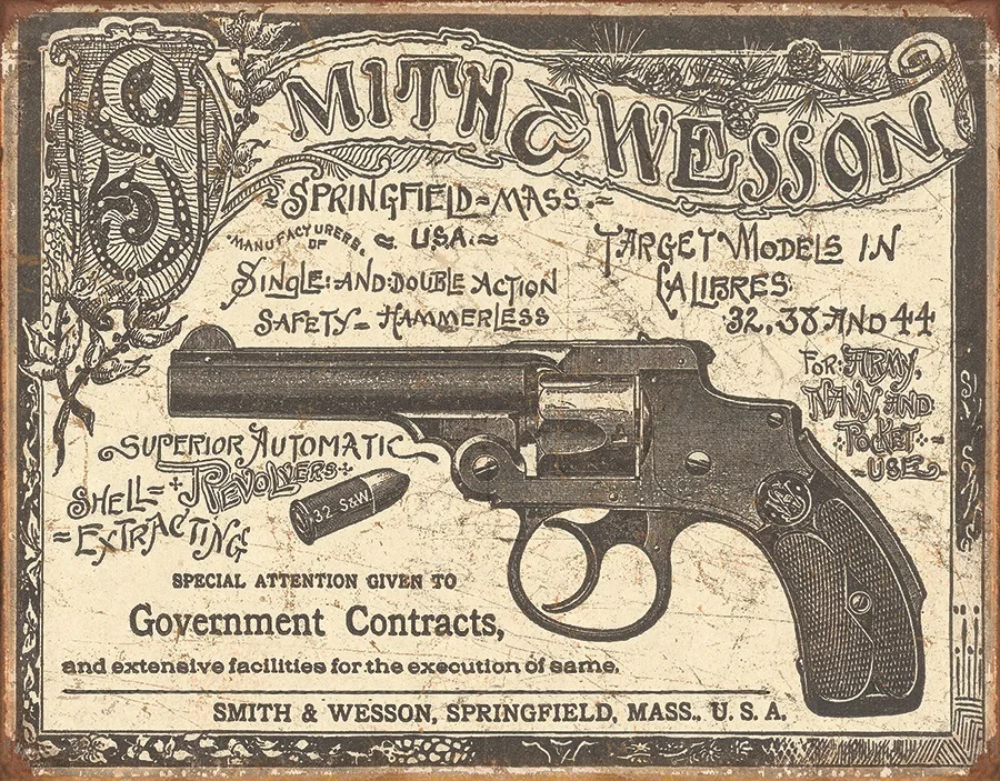 Smith & Wesson Springfield, Mass - Tin Signs Metal Sign