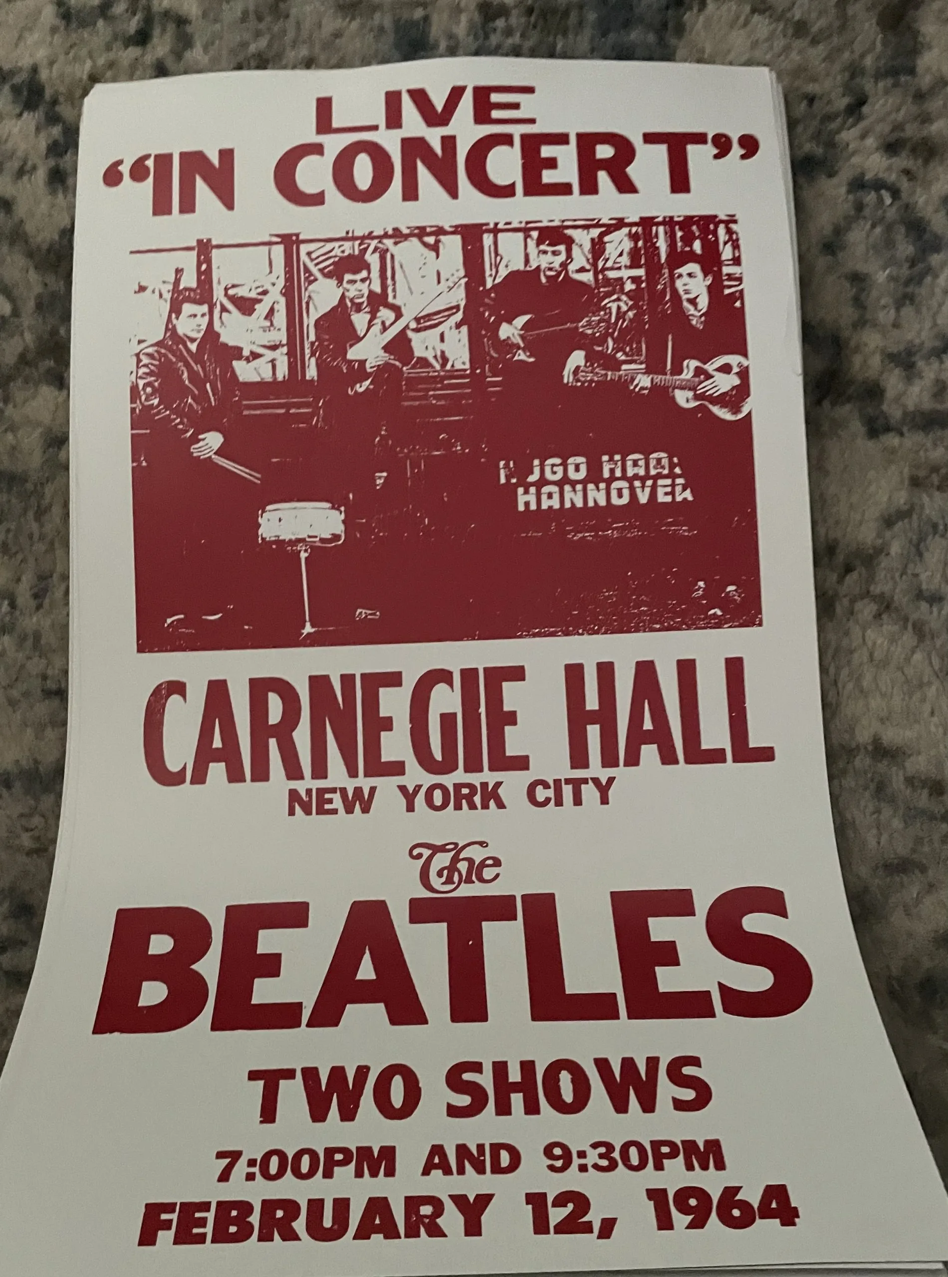 The Beatles-Carnegie Hall-February 12, 1964 - Concert Posters Metal Sign