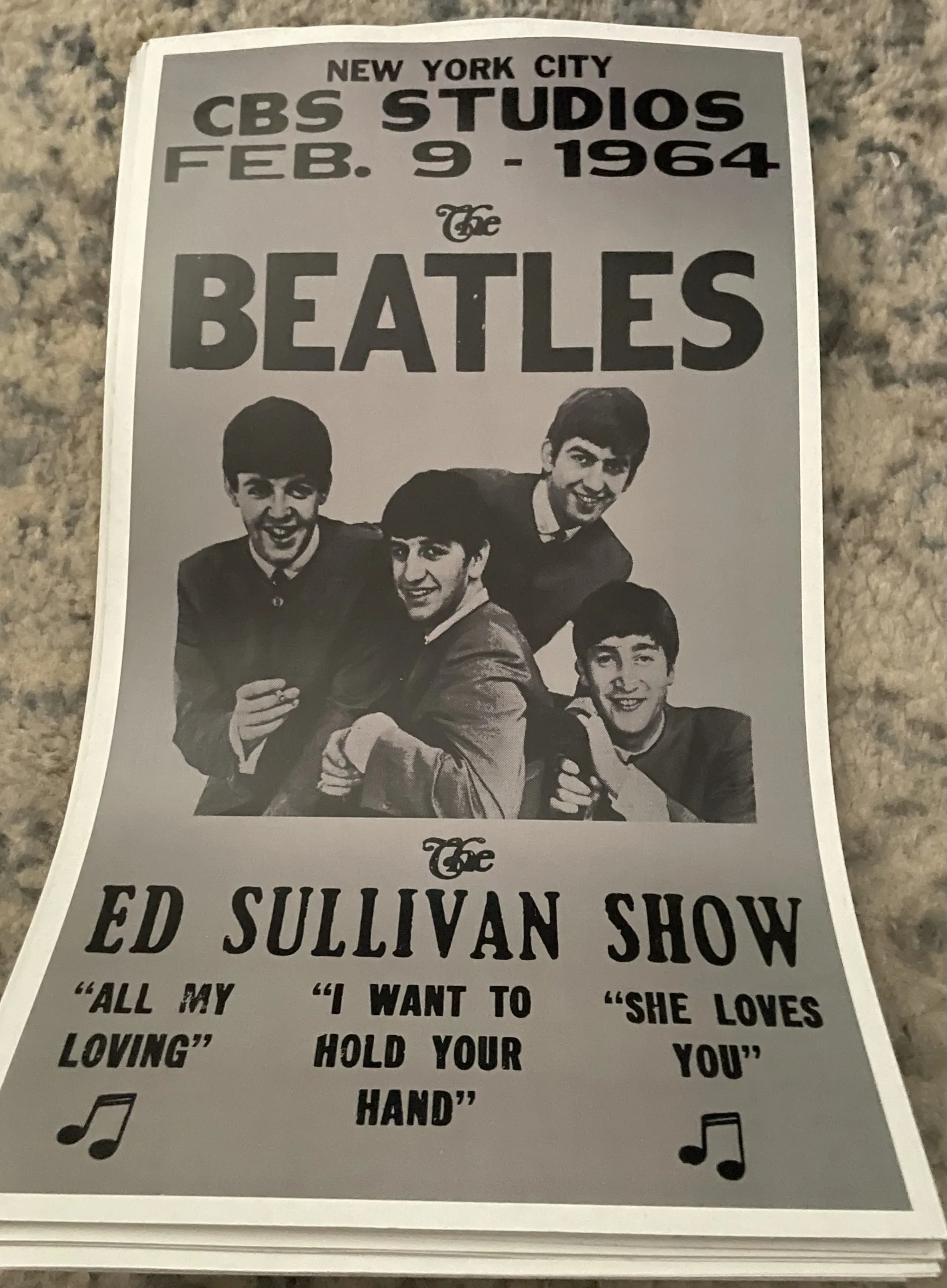 The Beatles-The Ed Sullivan Show-Feb. 9-1964 - Concert Posters Metal Sign
