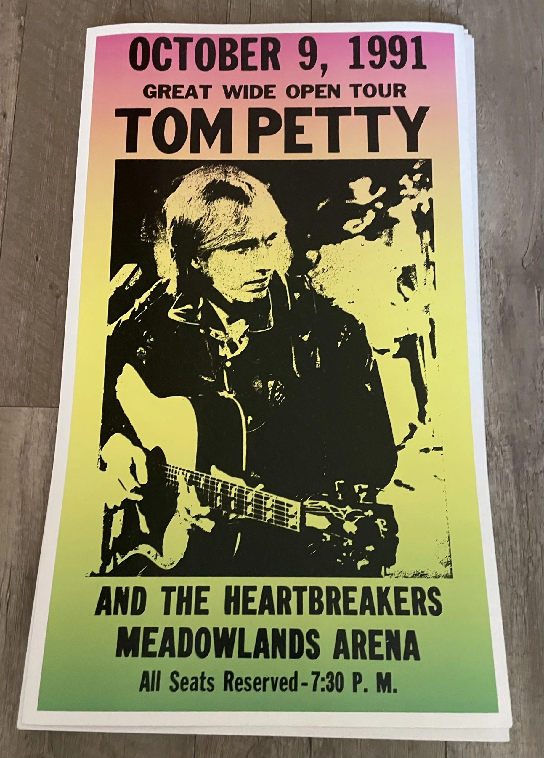 Tom Petty-Meadowlands Arena-October 9, 1991 - Concert Posters Metal Sign