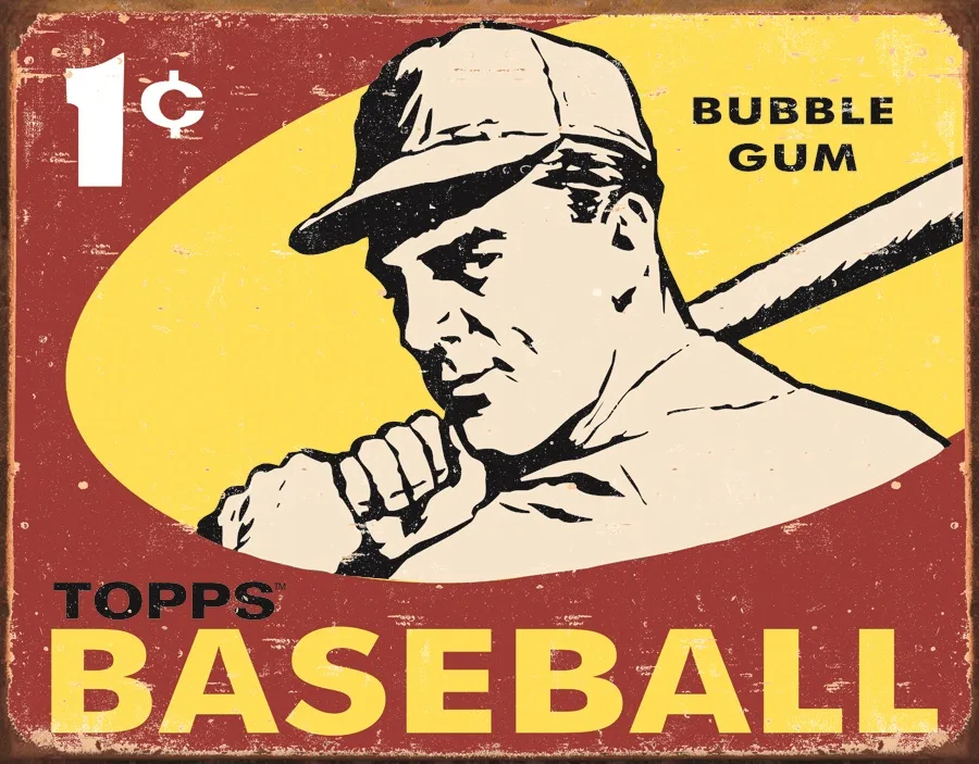 Topp's Baseball 1 Cent Bubble Gum - Tin Signs Metal Sign