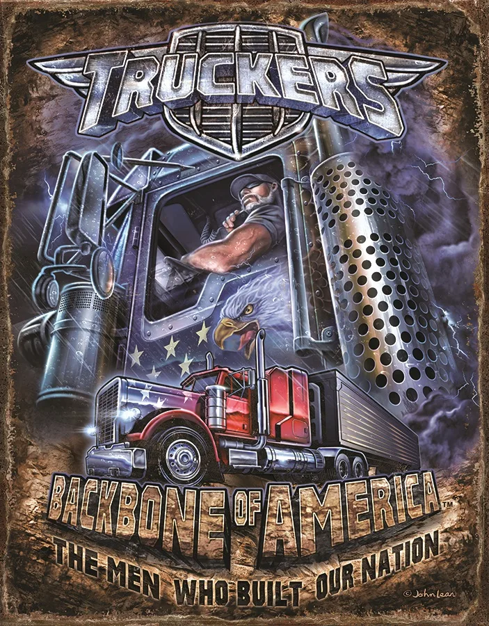 Truckers - Backbone Of America - Tin Signs Metal Sign